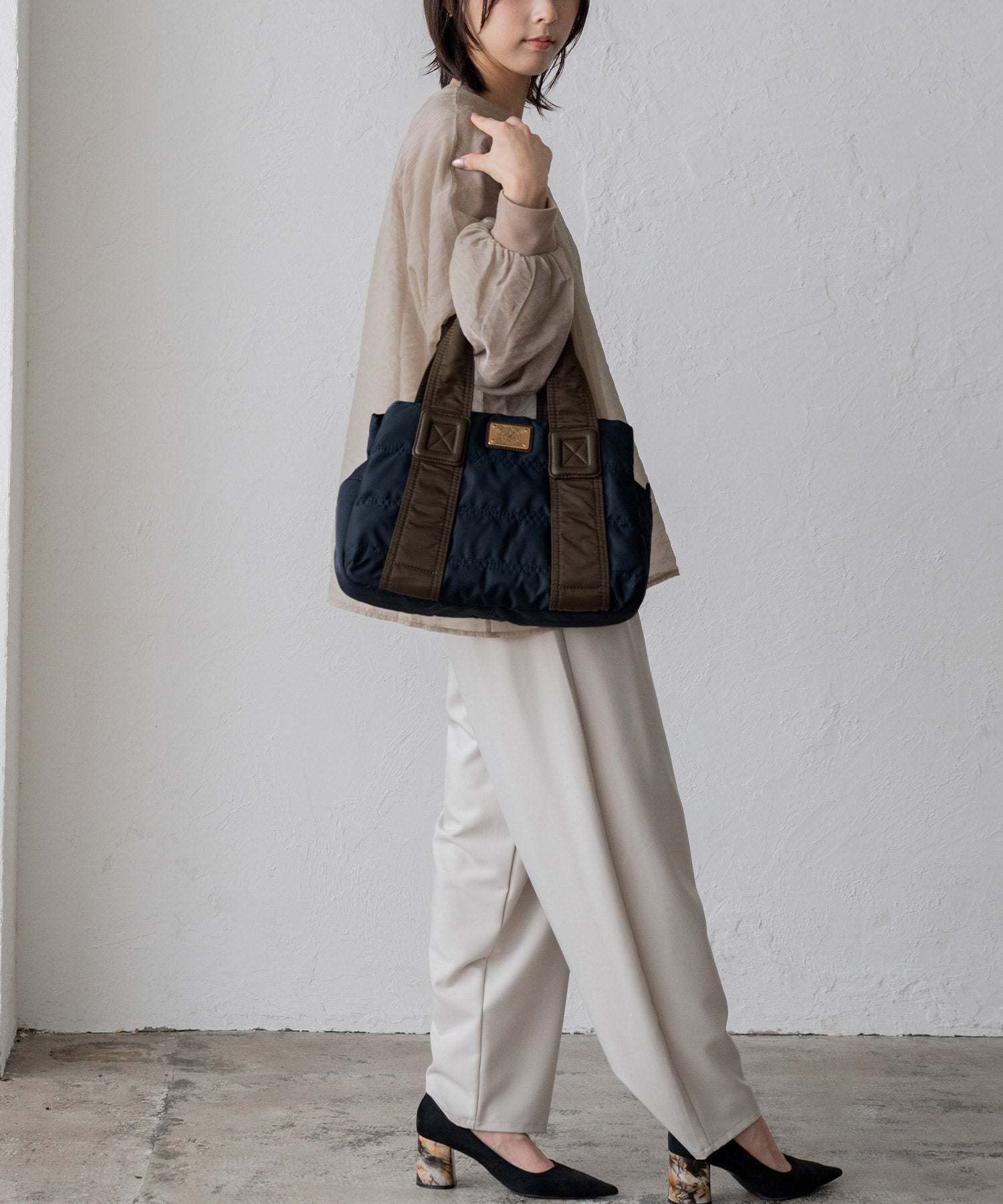 ヴィータフェリーチェ VitaFelice キルティングマザーズバッグ ダウントートバッグ ナイロン/キャンバス