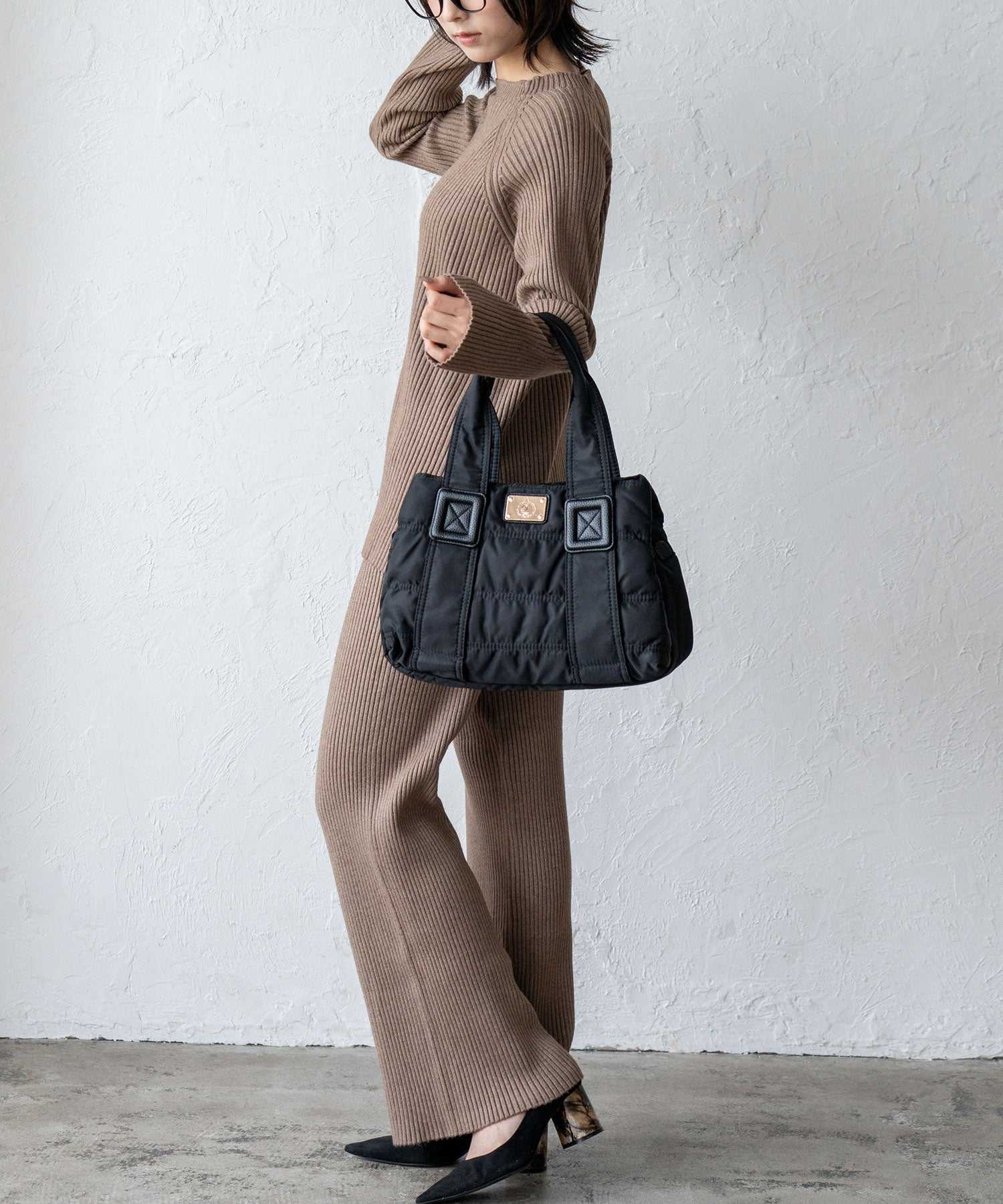 ヴィータフェリーチェ VitaFelice キルティングマザーズバッグ ダウントートバッグ ナイロン/キャンバス