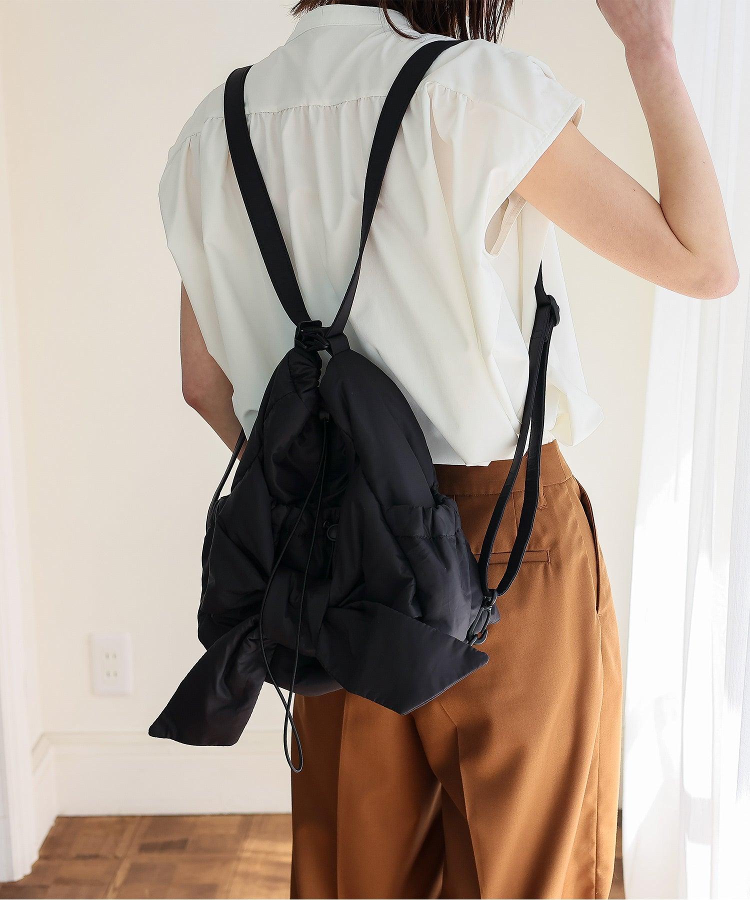 ヴィータフェリーチェ VitaFelice 2wayリボンショルダーパフリュック (BLACK) BLACK