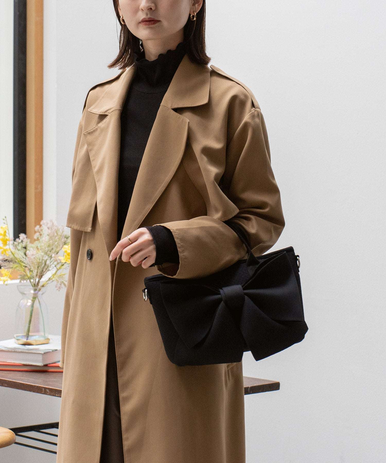 ヴィータフェリーチェ VitaFelice ネオプレーン2wayリボンショルダーバッグ (CORK) CORK