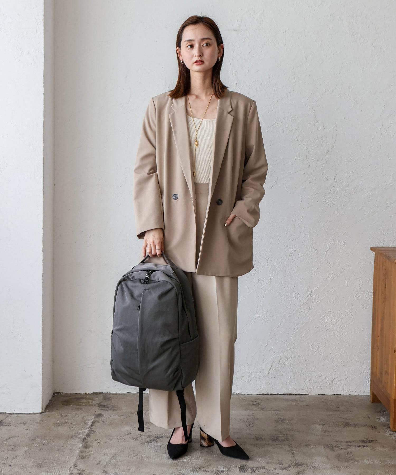 ヴィータフェリーチェ VitaFelice ユニセックスナイロンリュック (GRAY) GRAY