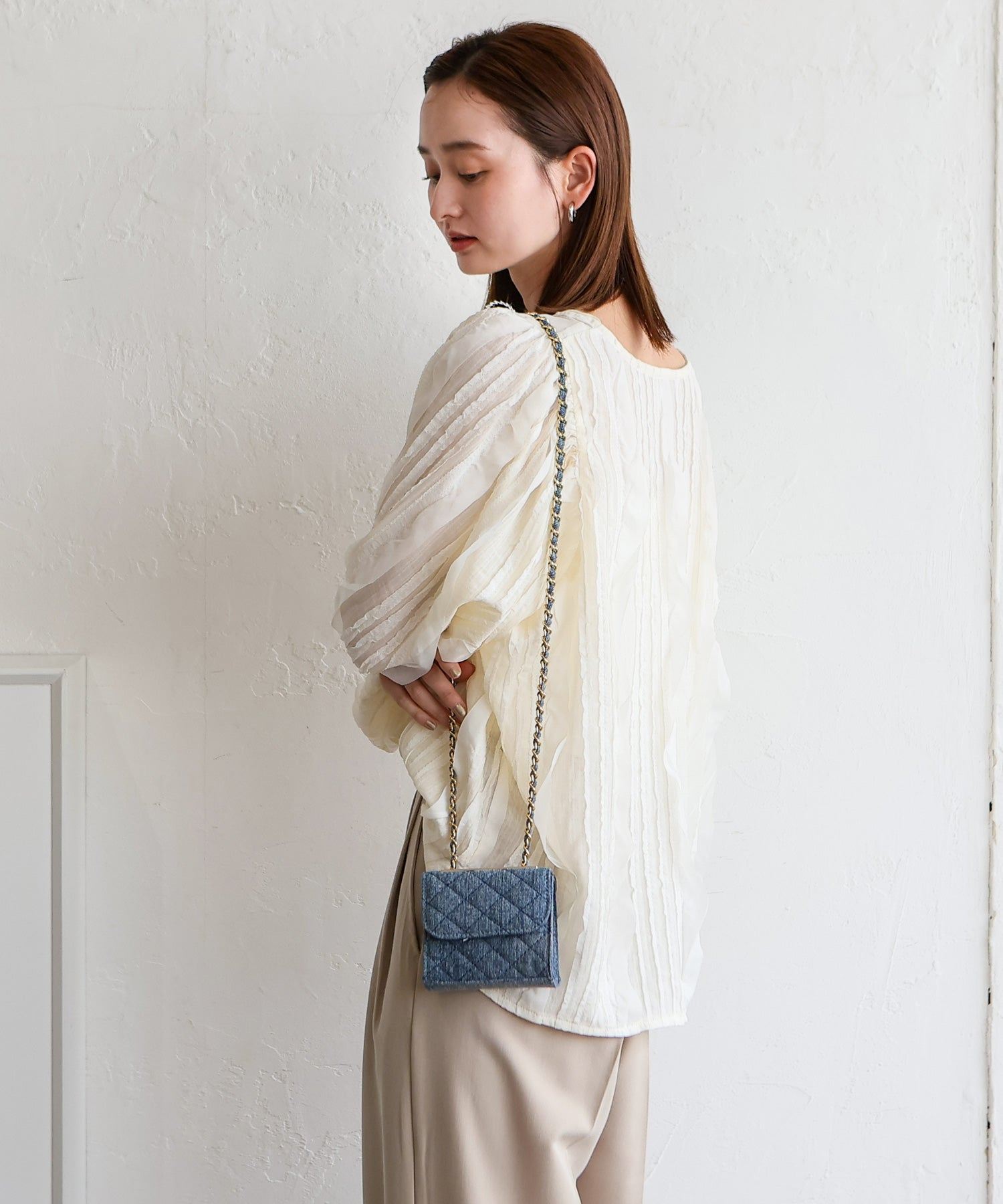 ヴィータフェリーチェ VitaFelice スクエアマイクロミニバッグ (DENIM) DENIM