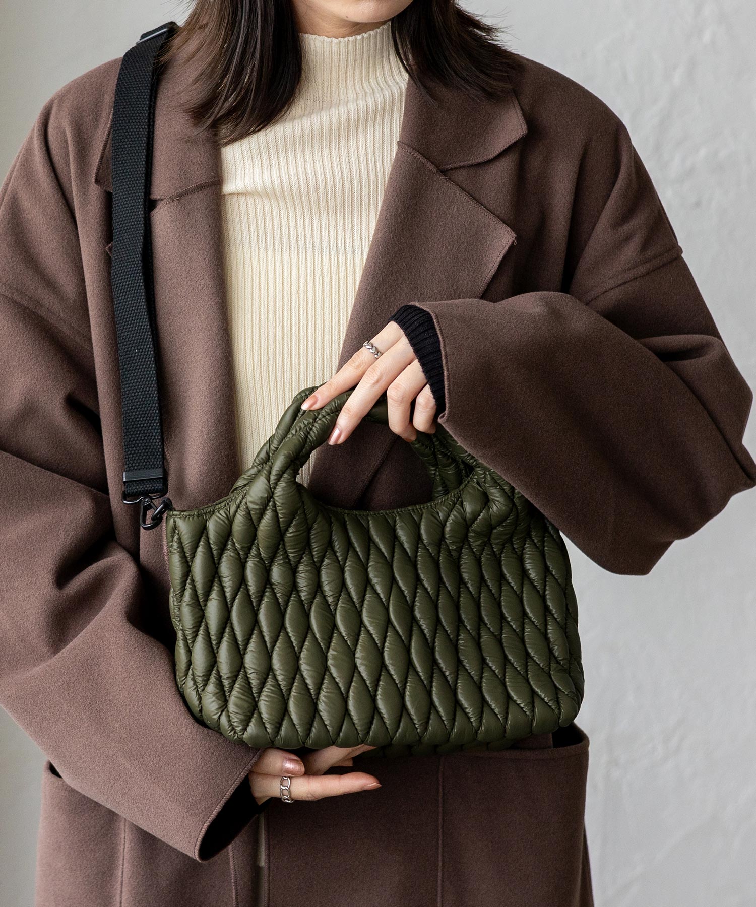 ヴィータフェリーチェ VitaFelice キルティング2wayトートバッグ (KHAKI) KHAKI