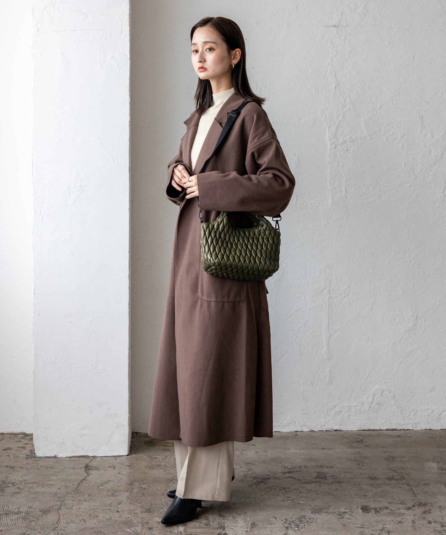 ヴィータフェリーチェ VitaFelice キルティング2wayトートバッグ (KHAKI) KHAKI