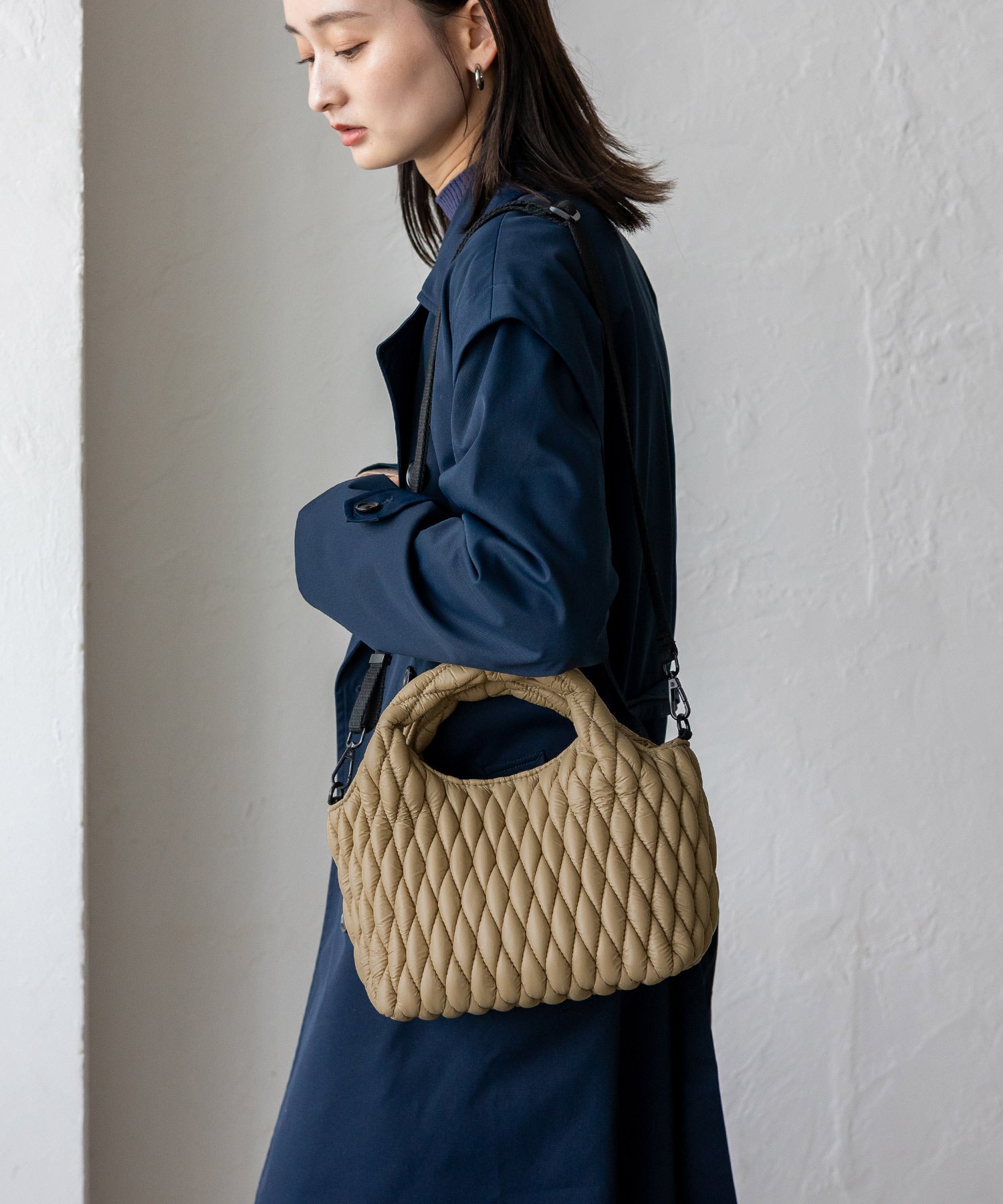 ヴィータフェリーチェ VitaFelice キルティング2wayトートバッグ (KHAKI) KHAKI