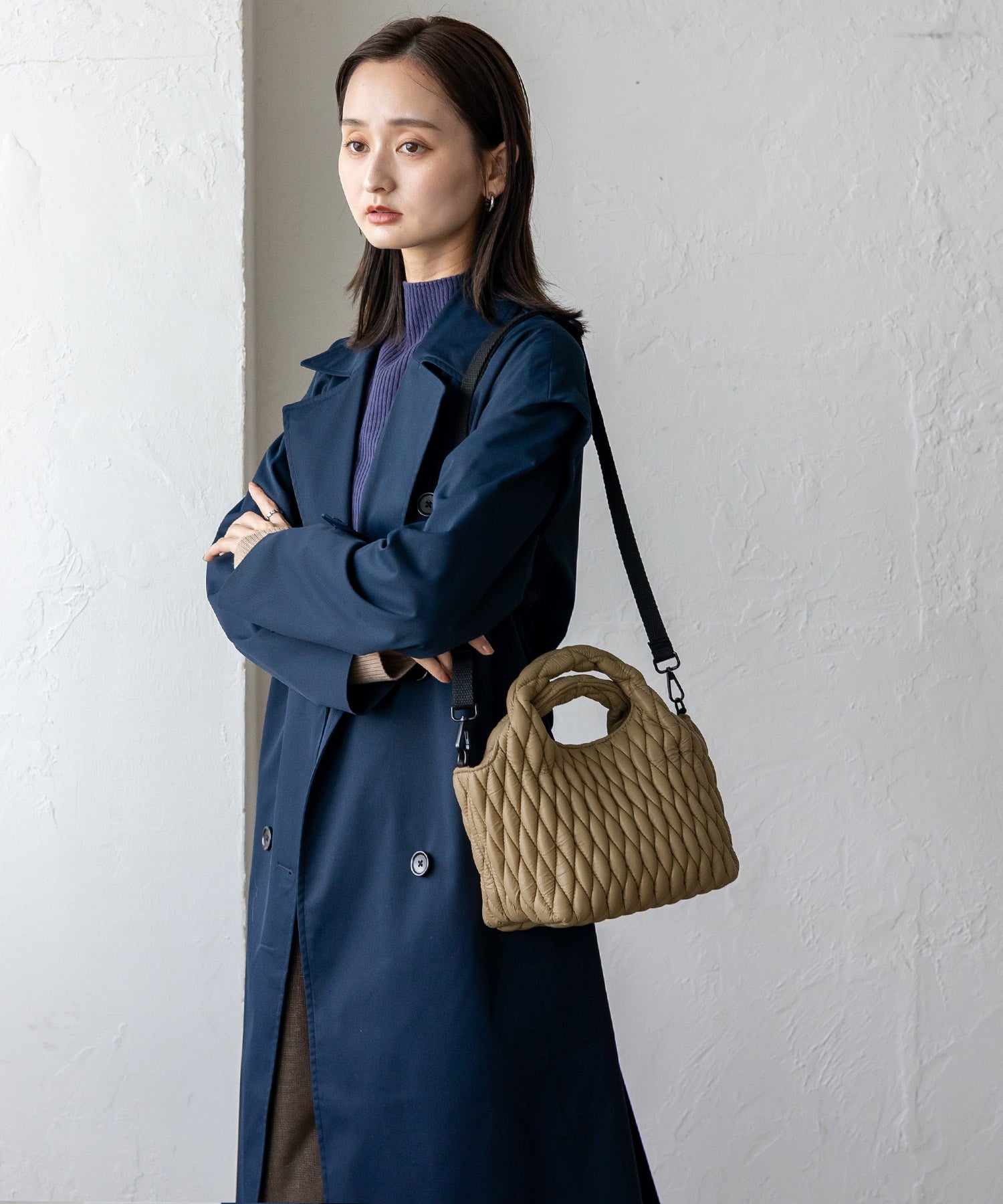 ヴィータフェリーチェ VitaFelice キルティング2wayトートバッグ (KHAKI) KHAKI