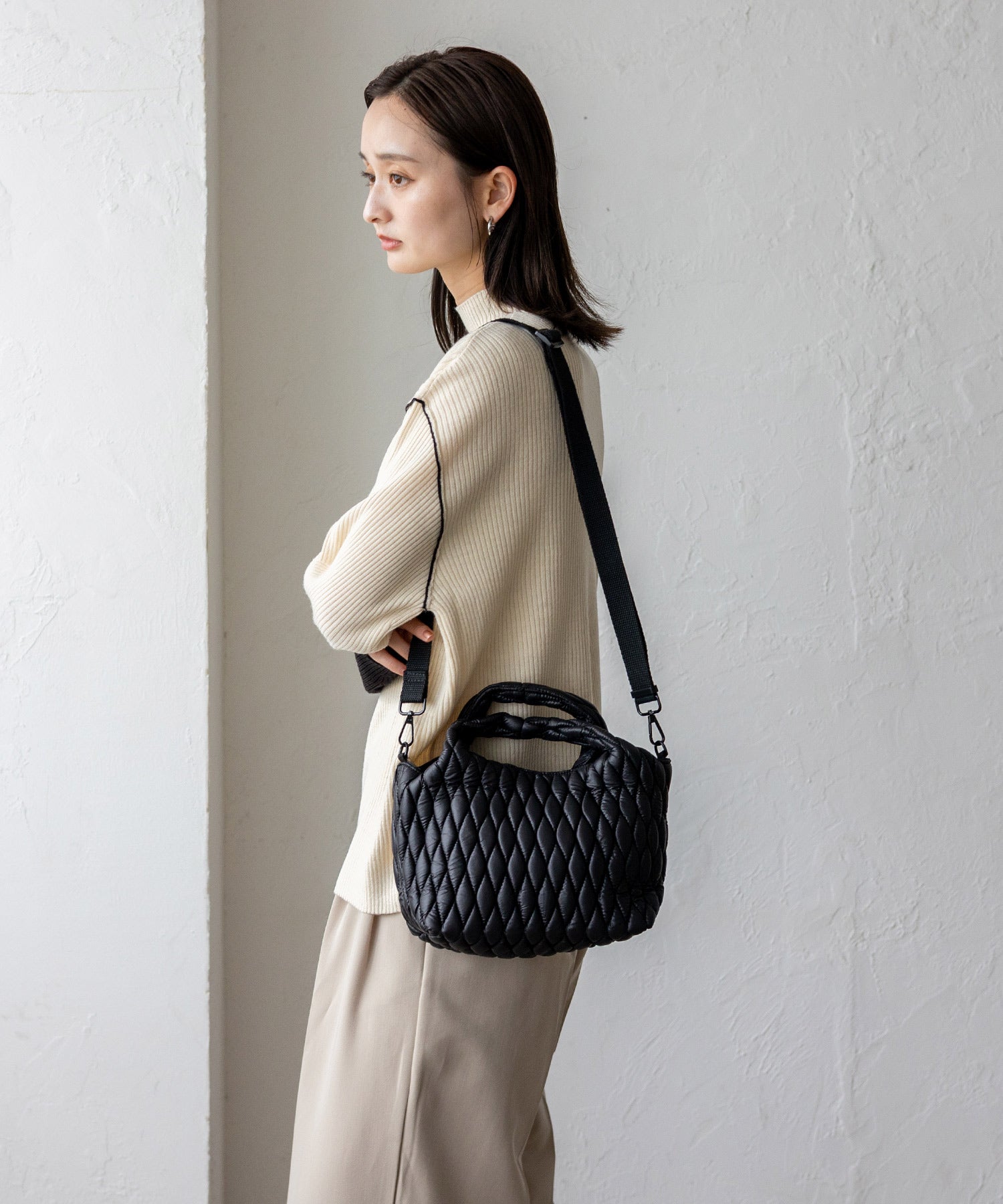 ヴィータフェリーチェ VitaFelice キルティング2wayトートバッグ (KHAKI) KHAKI
