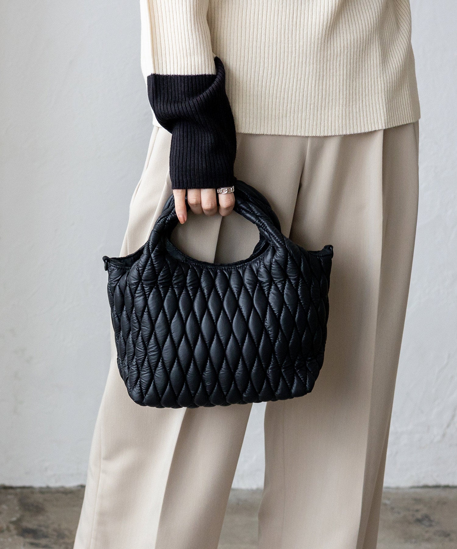 ヴィータフェリーチェ VitaFelice キルティング2wayトートバッグ (KHAKI) KHAKI