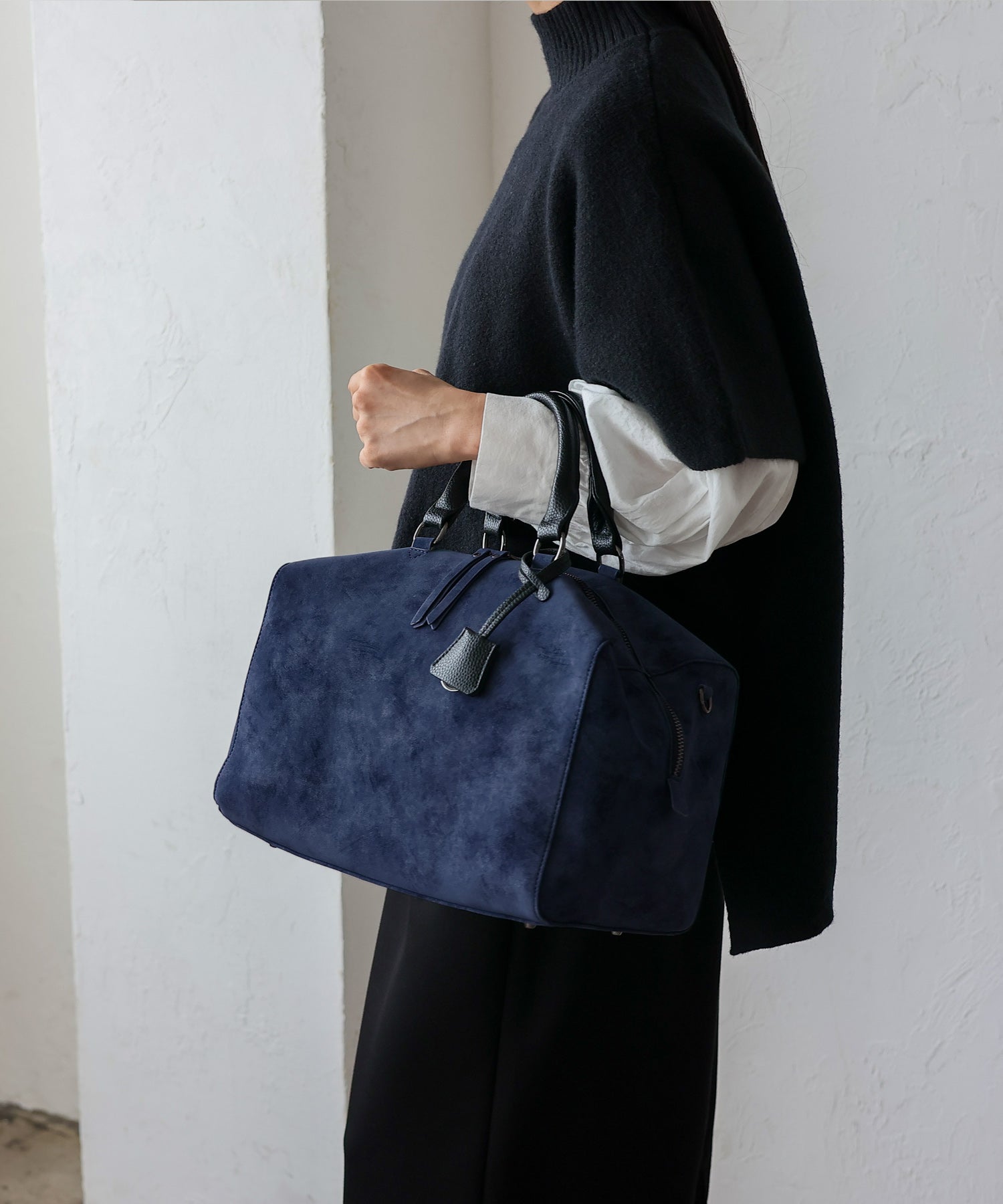 ヴィータフェリーチェ VitaFelice スエードタッチ2wayボストンバッグ (GRAY) GRAY