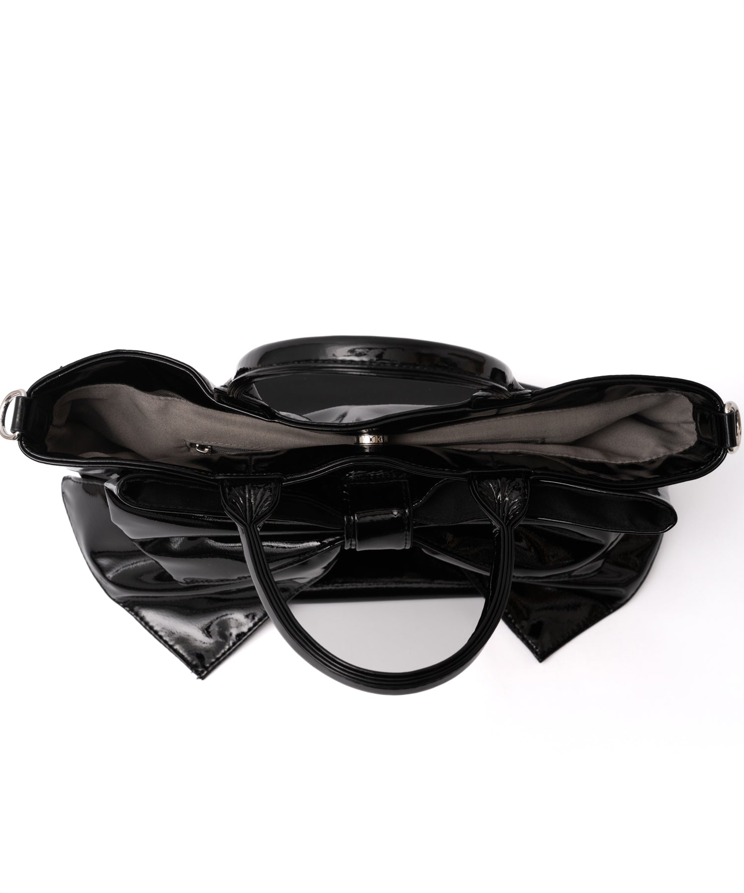 ヴィータフェリーチェ VitaFelice エナメル2wayリボントートバッグ (MOCHA) MOCHA