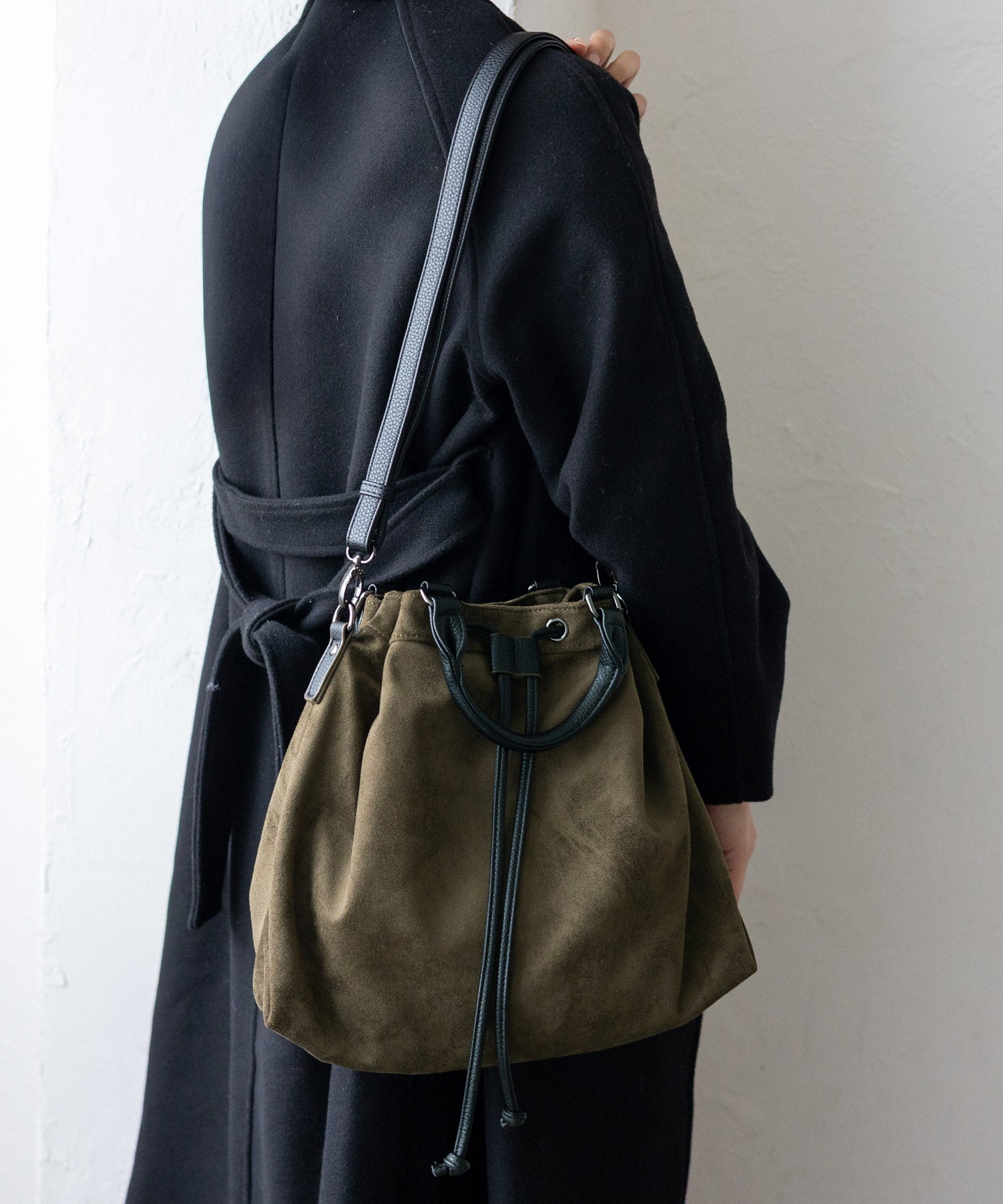 ヴィータフェリーチェ VitaFelice 巾着2wayトートバッグ ショルダーバッグ (SBROWN) SBROWN