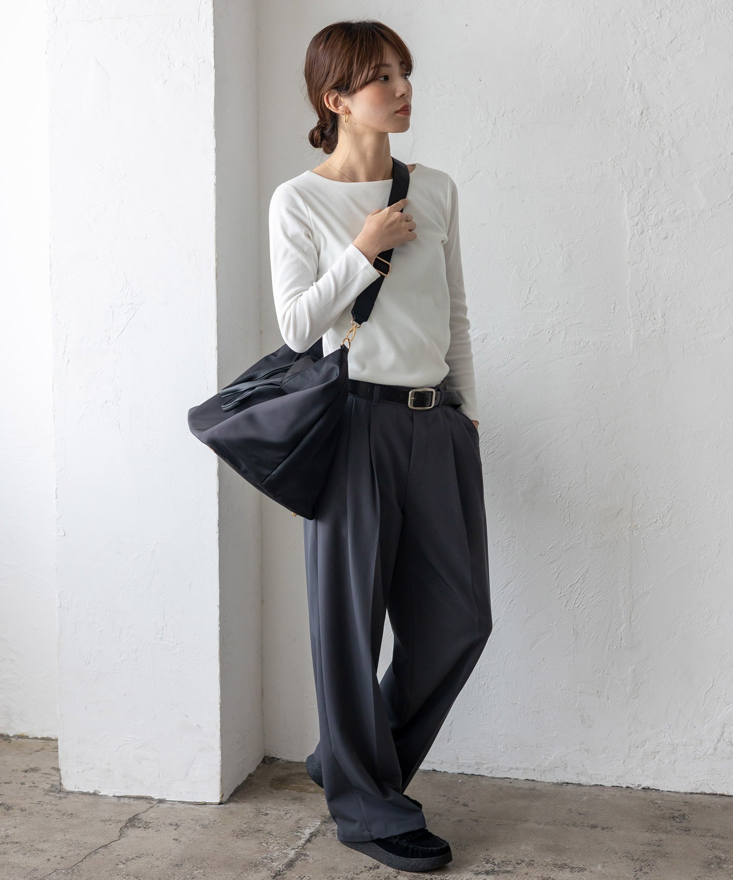 ヴィータフェリーチェ VitaFelice 本革×ナイロントートバッグ 本革ハンドル A4 斜めがけ 2way ショルダーバッグ 旅行バッグ 出張バッグ マザーバッグ (BLACK) BK