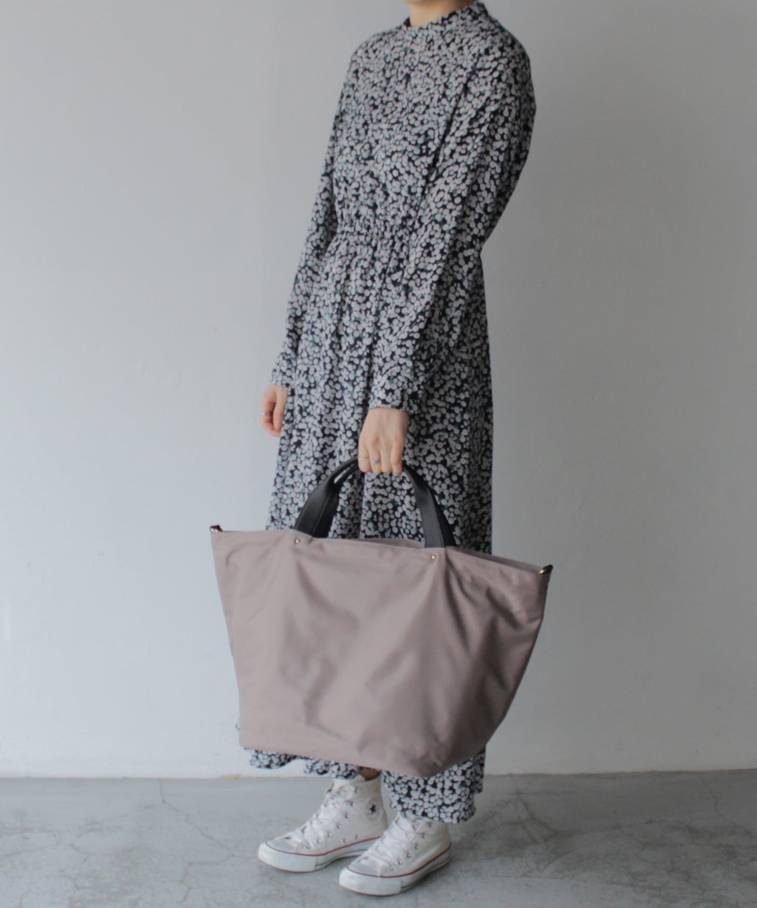 ヴィータフェリーチェ VitaFelice 本革×ナイロントートバッグ 本革ハンドル A4 斜めがけ 2way ショルダーバッグ 旅行バッグ 出張バッグ マザーバッグ (BLACK) BK