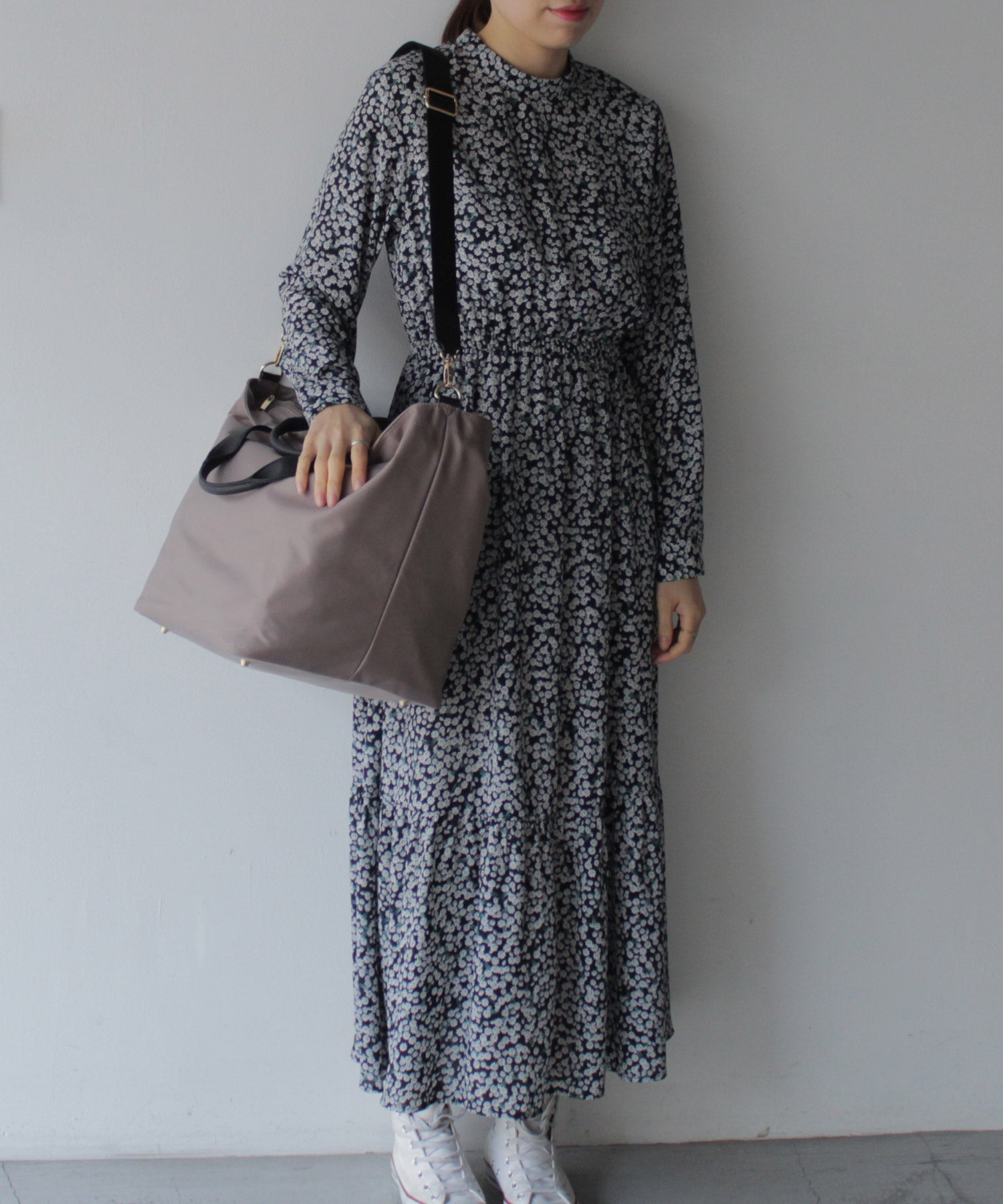 ヴィータフェリーチェ VitaFelice 本革×ナイロントートバッグ 本革ハンドル A4 斜めがけ 2way ショルダーバッグ 旅行バッグ 出張バッグ マザーバッグ (BLACK) BK