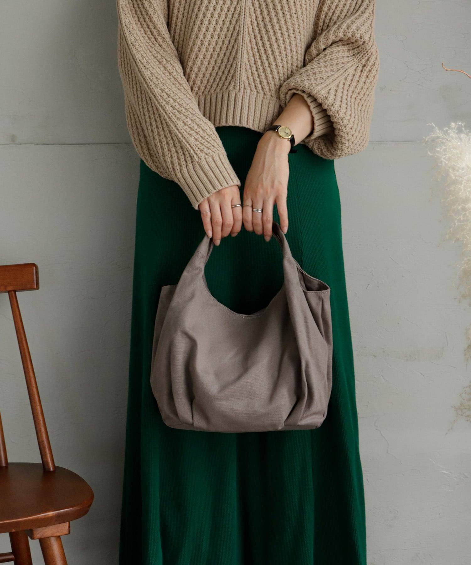 ヴィータフェリーチェ VitaFelice キャンバストートバッグ ミニバッグ 通勤バッグ 高見え,GRAY