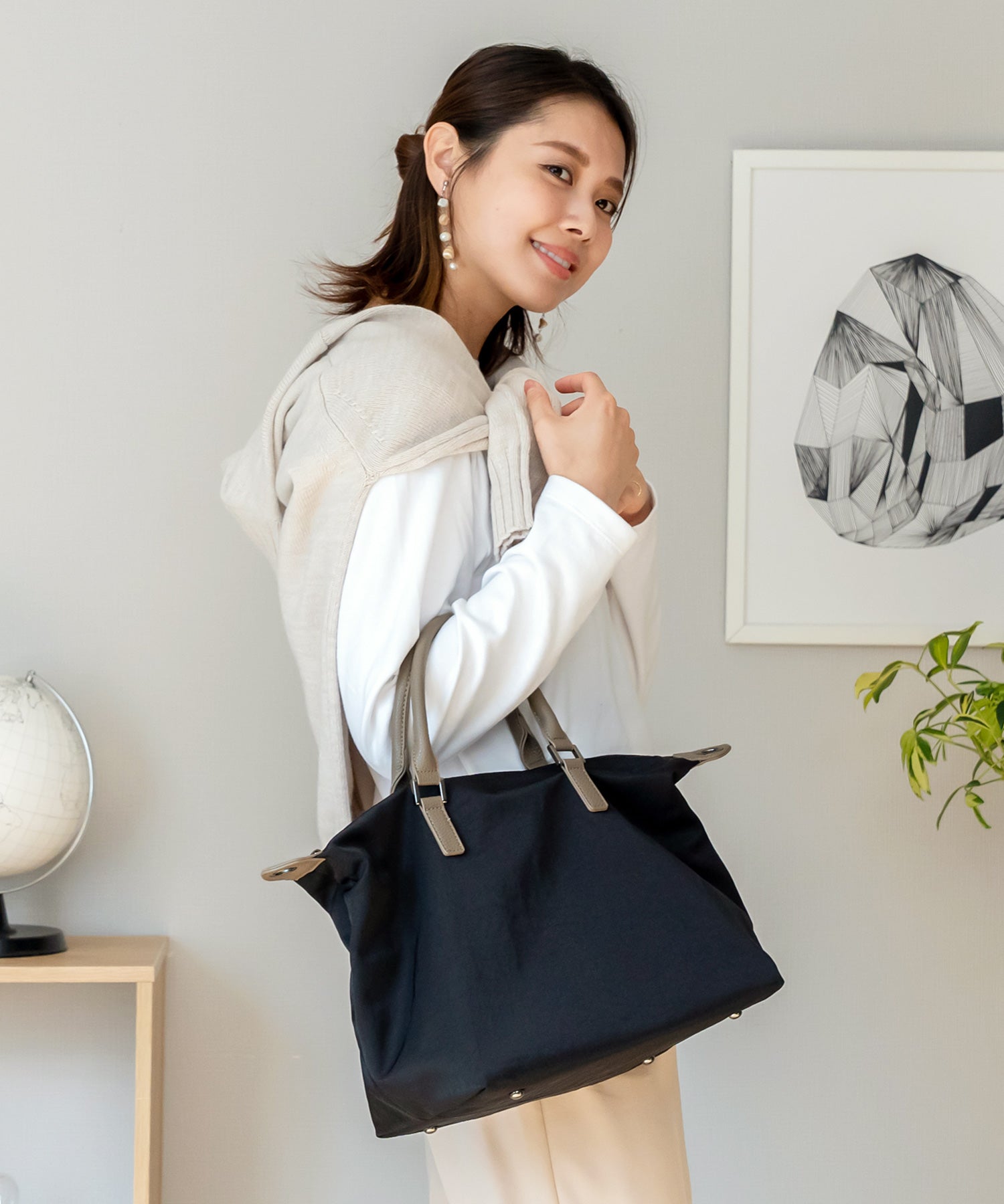 ヴィータフェリーチェ VitaFelice ナイロン2wayコンビトートバッグ