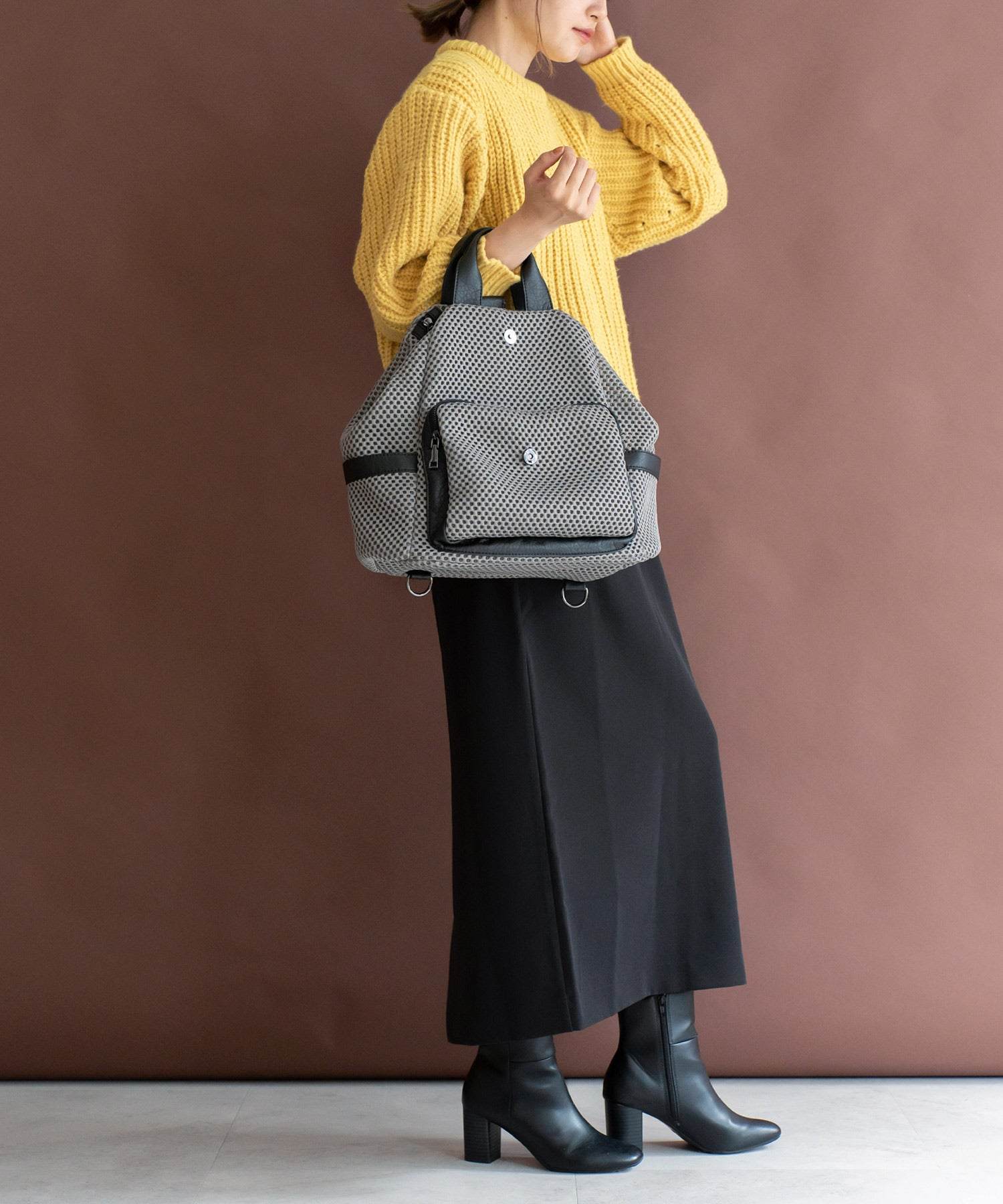 ヴィータフェリーチェ VitaFelice メッシュ3wayミニリュック (BLACK) BLACK