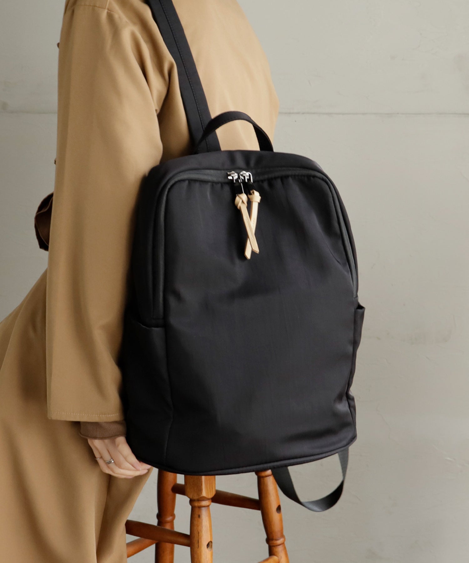 ヴィータフェリーチェ VitaFelice ナイロン多機能リュック,BLACK