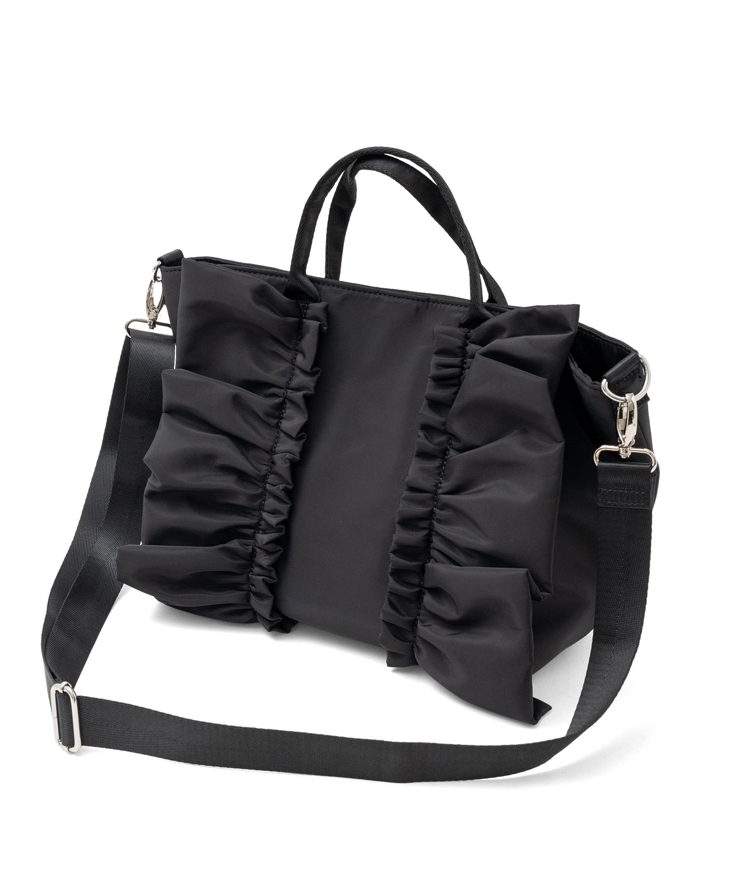 ヴィータフェリーチェ VitaFelice ナイロン2wayフリルトートバッグ