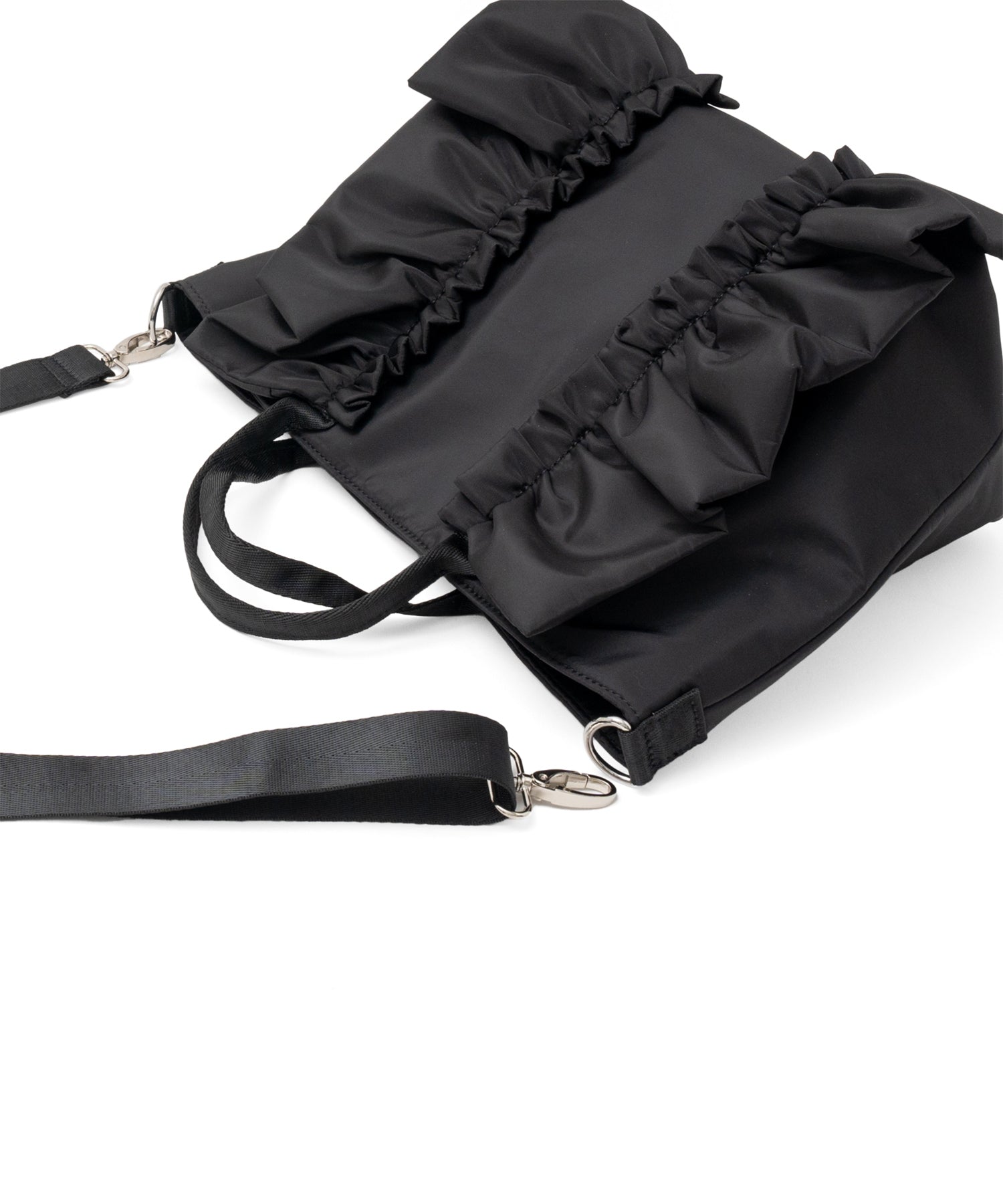 ヴィータフェリーチェ VitaFelice ナイロン2wayフリルトートバッグ