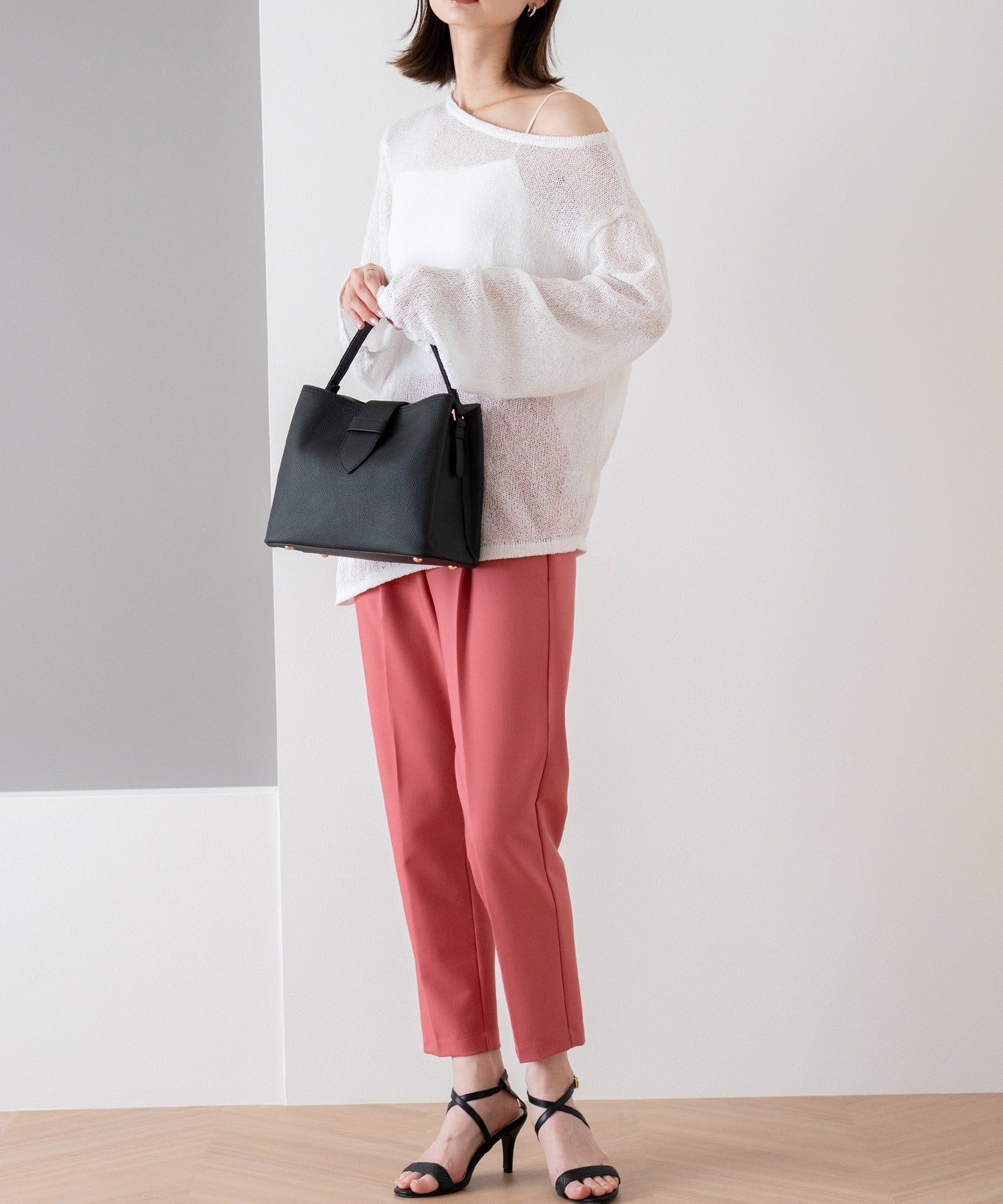 ヴィータフェリーチェ VitaFelice 本革3ルーム2wayハンドバッグ (GRAYBEIGE) GRAYBEIGE