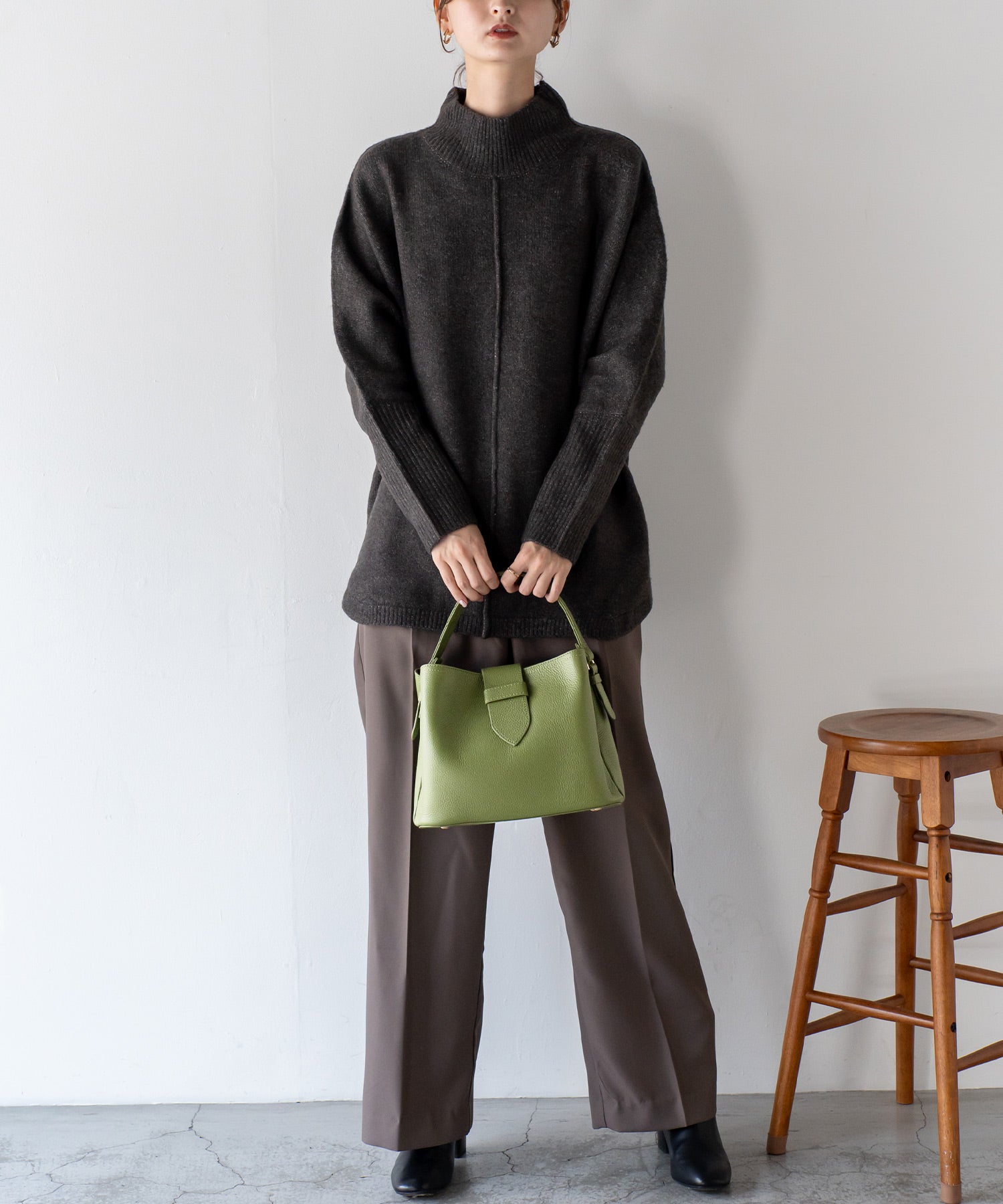 ヴィータフェリーチェ VitaFelice 本革3ルーム2wayハンドバッグ (GRAYBEIGE) GRAYBEIGE