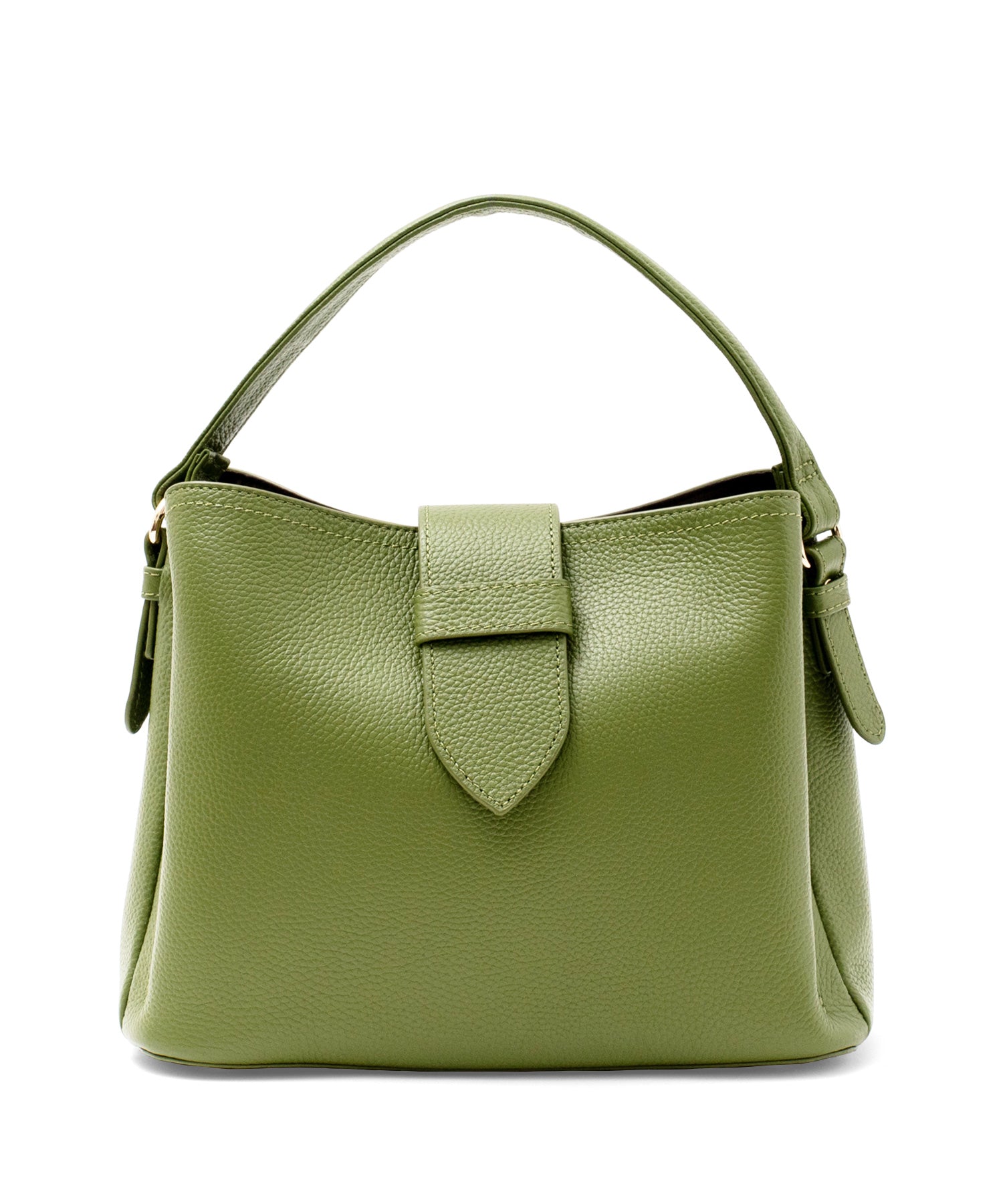 ヴィータフェリーチェ VitaFelice 本革3ルーム2wayハンドバッグ (GREEN) GREEN