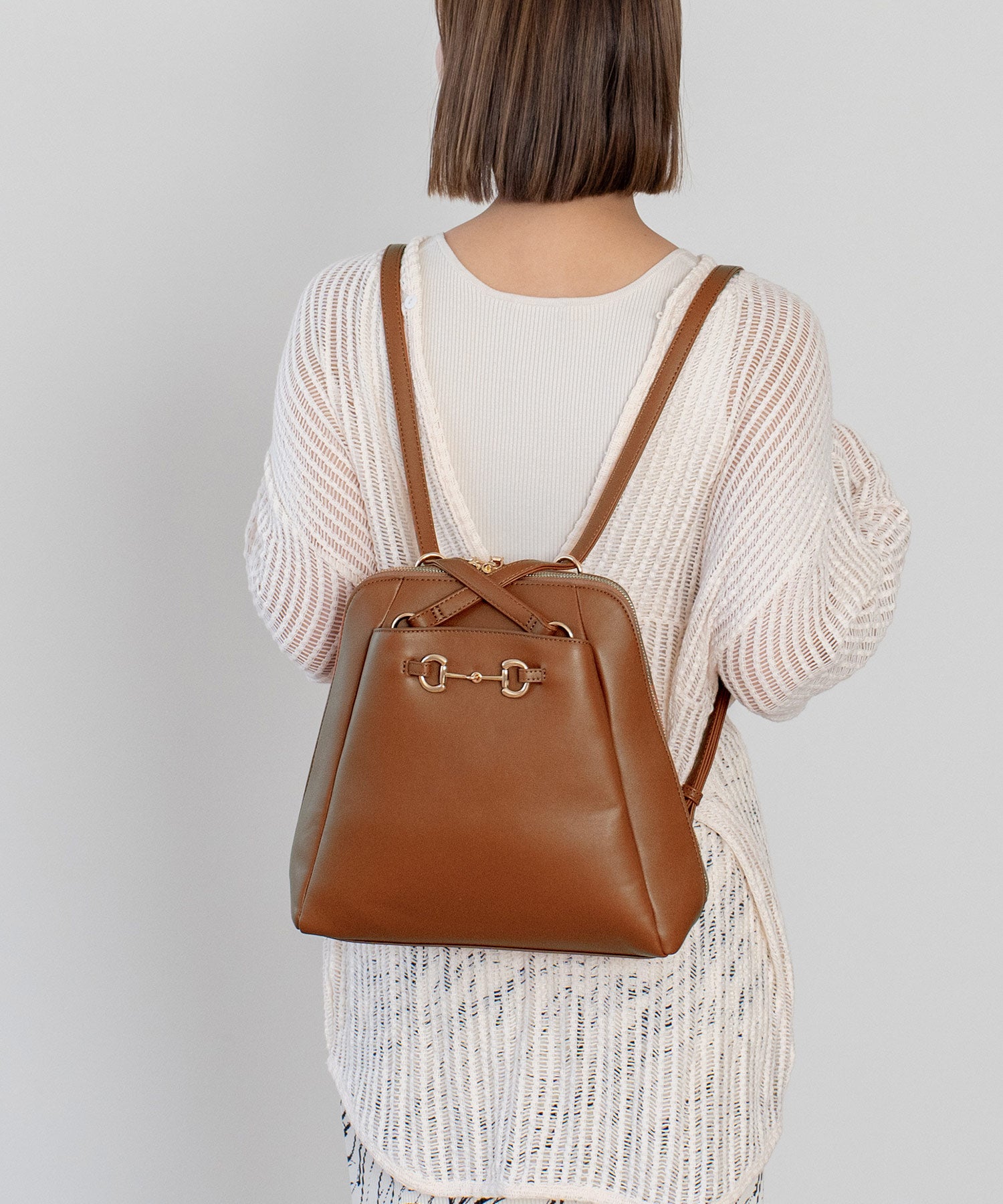 ヴィータフェリーチェ VitaFelice クロスショルダー2wayリュック,BROWN