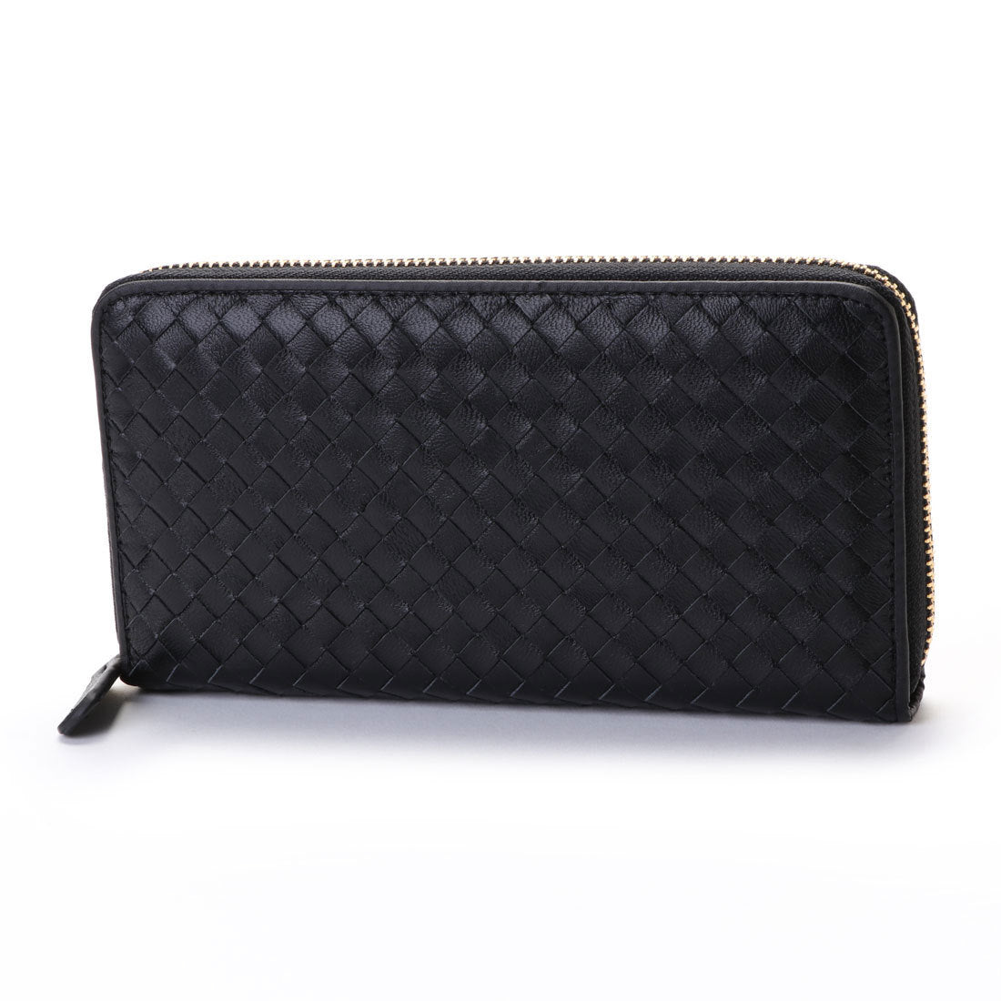 ヴィータフェリーチェ VitaFelice 羊革メッシュラウンドファスナー長財布,ブラック