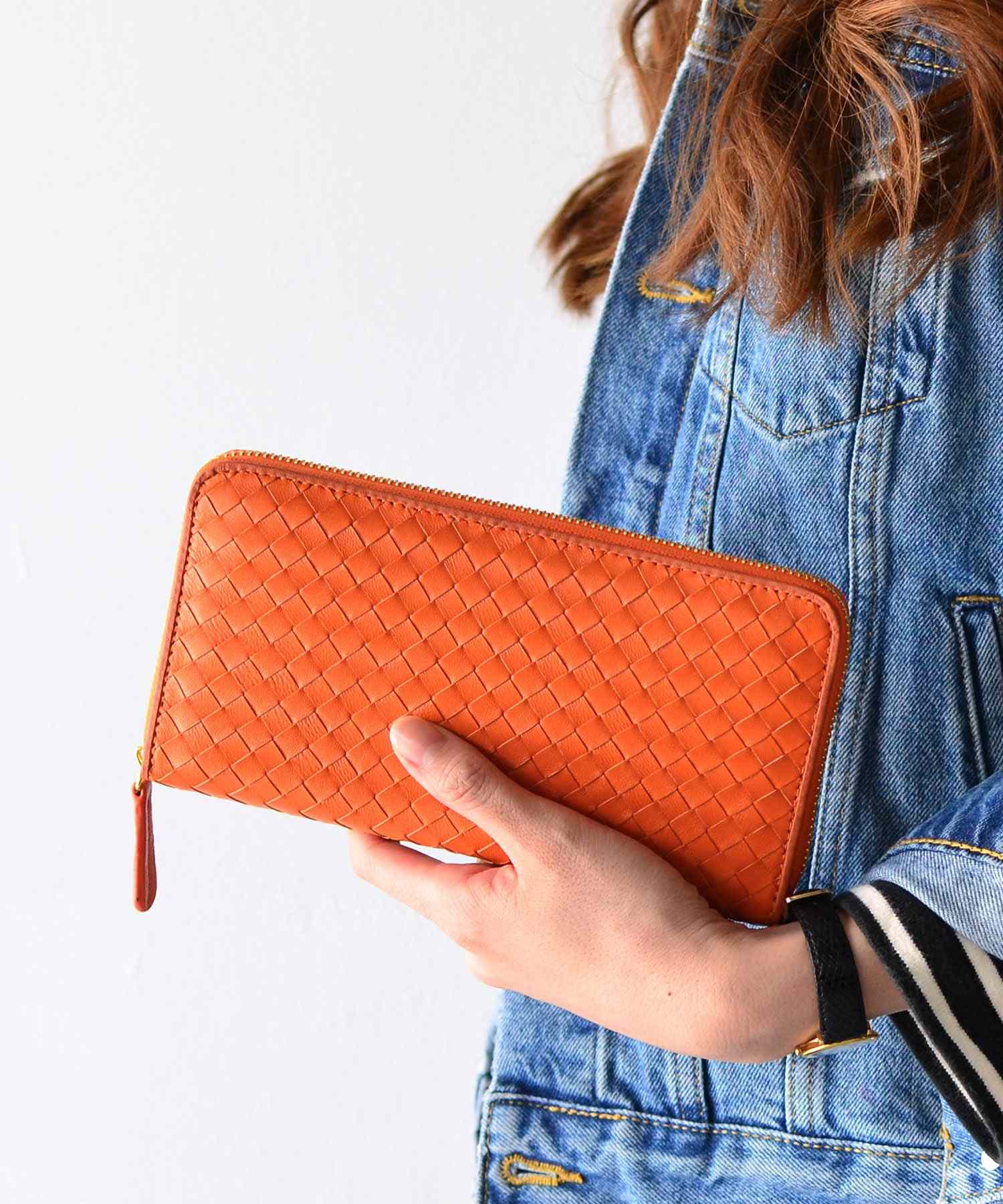 ヴィータフェリーチェ VitaFelice 羊革メッシュラウンドファスナー長財布