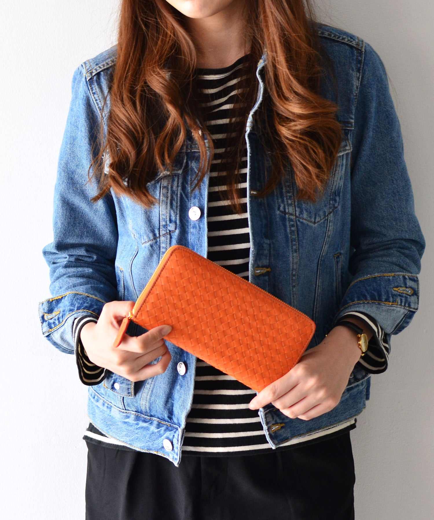 ヴィータフェリーチェ VitaFelice 羊革メッシュラウンドファスナー長財布