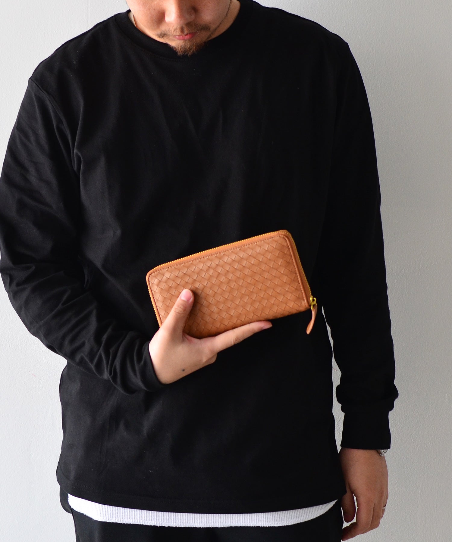 ヴィータフェリーチェ VitaFelice 羊革メッシュラウンドファスナー長財布