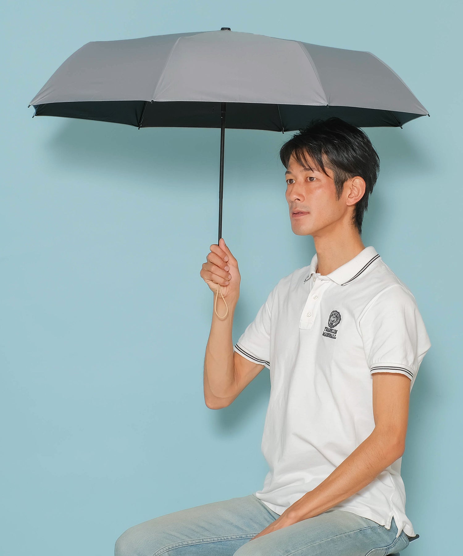 ヴィータフェリーチェ VitaFelice 《晴雨兼用日傘》折りたたみ 完全遮光 55cm 遮光率100%・UV遮蔽率99.9%以上 軽い310g 梅雨 紫外線対策 マスク日焼け対策 (GRAY) GRAY