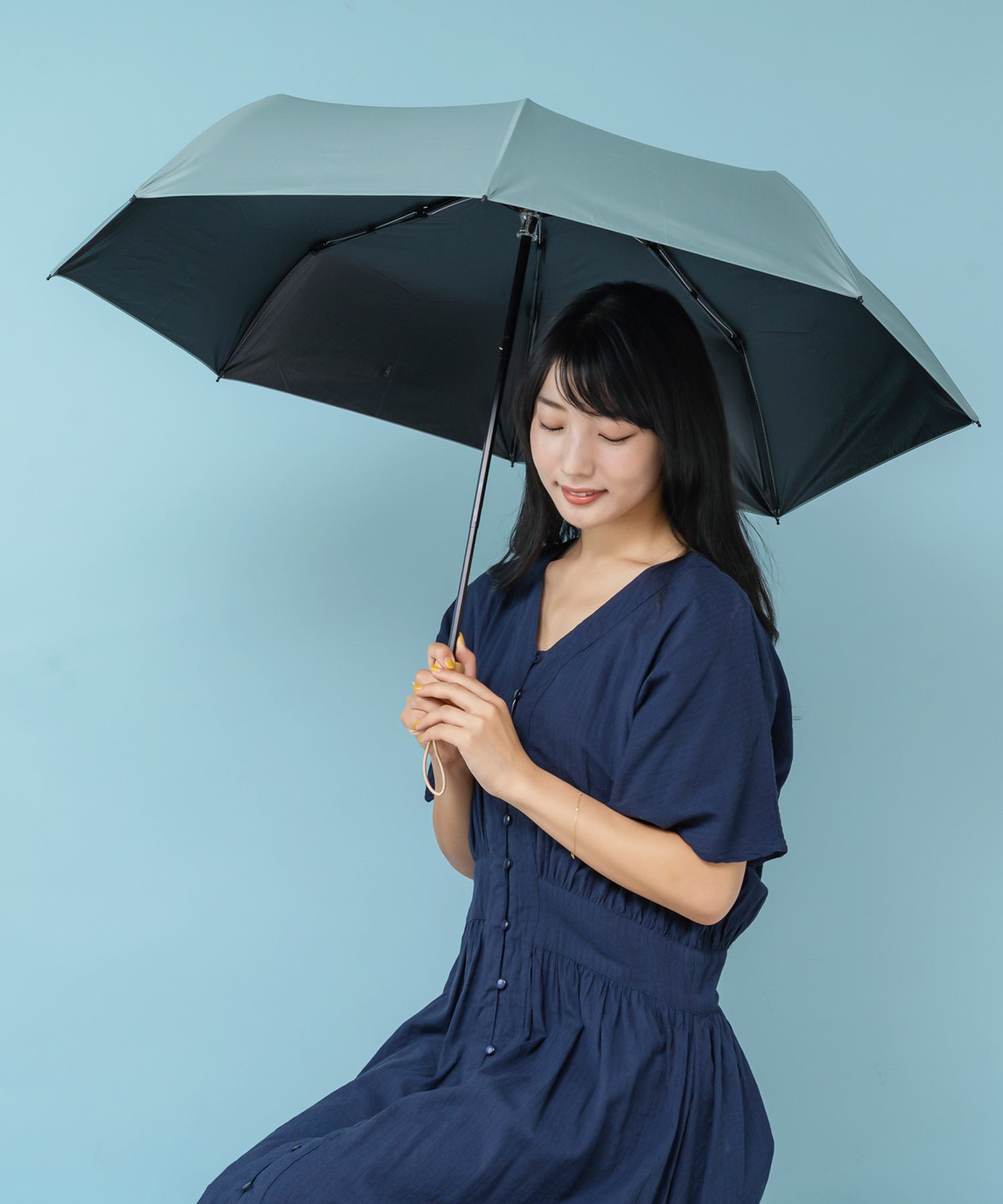 ヴィータフェリーチェ VitaFelice 《晴雨兼用日傘》折りたたみ 完全遮光 55cm 遮光率100%・UV遮蔽率99.9%以上 軽い310g 梅雨 紫外線対策 マスク日焼け対策 (OLIVE) OLIVE