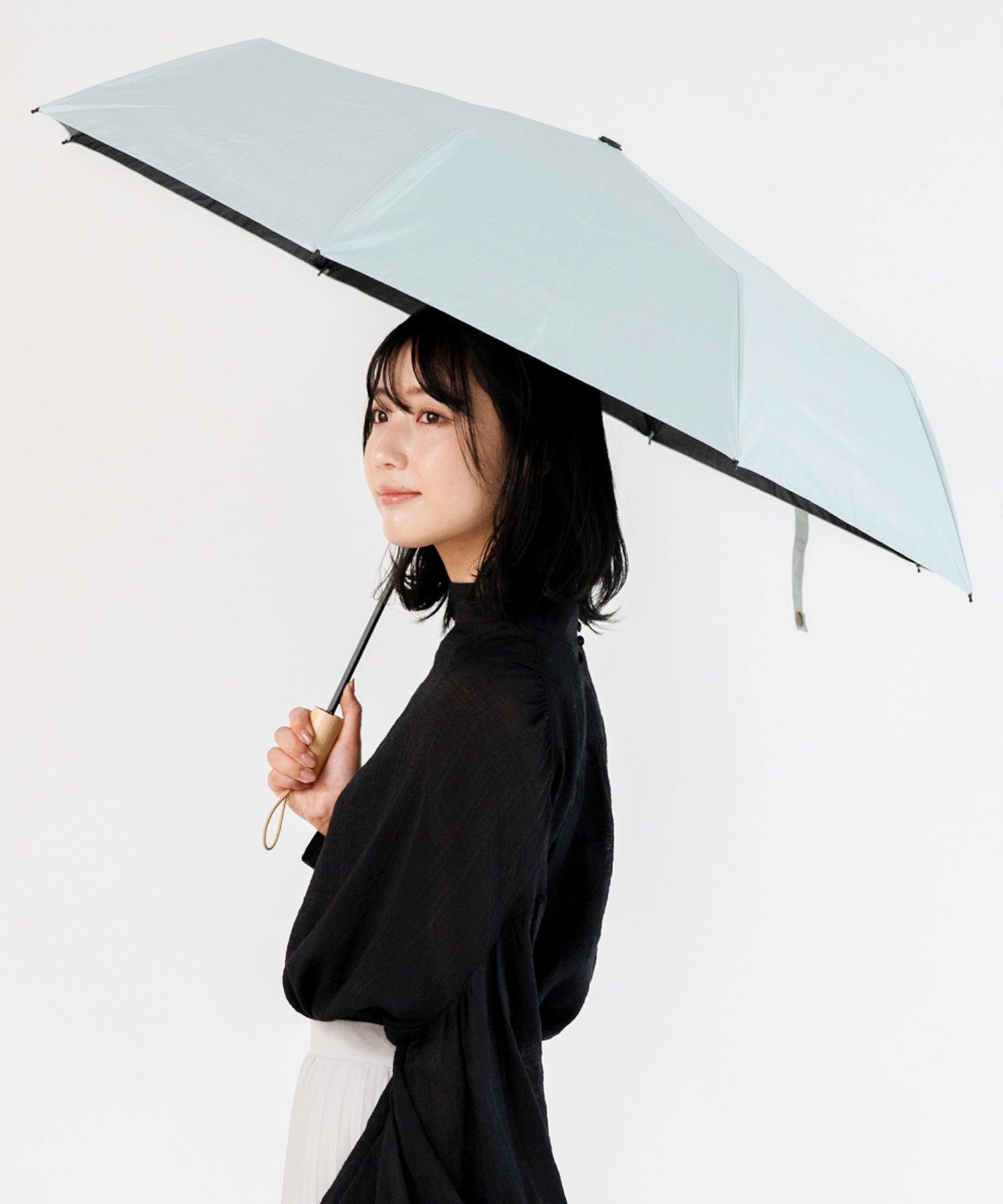 ヴィータフェリーチェ VitaFelice 《晴雨兼用日傘》折りたたみ 完全遮光 55cm 遮光率100%・UV遮蔽率99.9%以上 軽い310g 梅雨 紫外線対策 マスク日焼け対策 (MINT) MINT