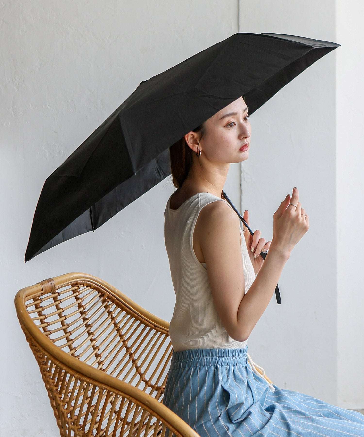 ヴィータフェリーチェ VitaFelice 晴雨兼用折りたたみ日傘(形状記憶) (BLACK) BLACK