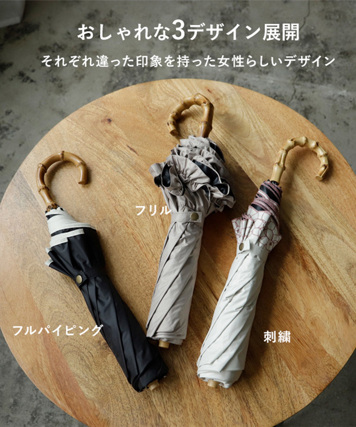 ヴィータフェリーチェ VitaFelice 2段折りショート傘 雨傘 日傘(晴雨兼用/親骨55cm) (CBOWGRAYBEIGE) CBOWGRAYBEIGE