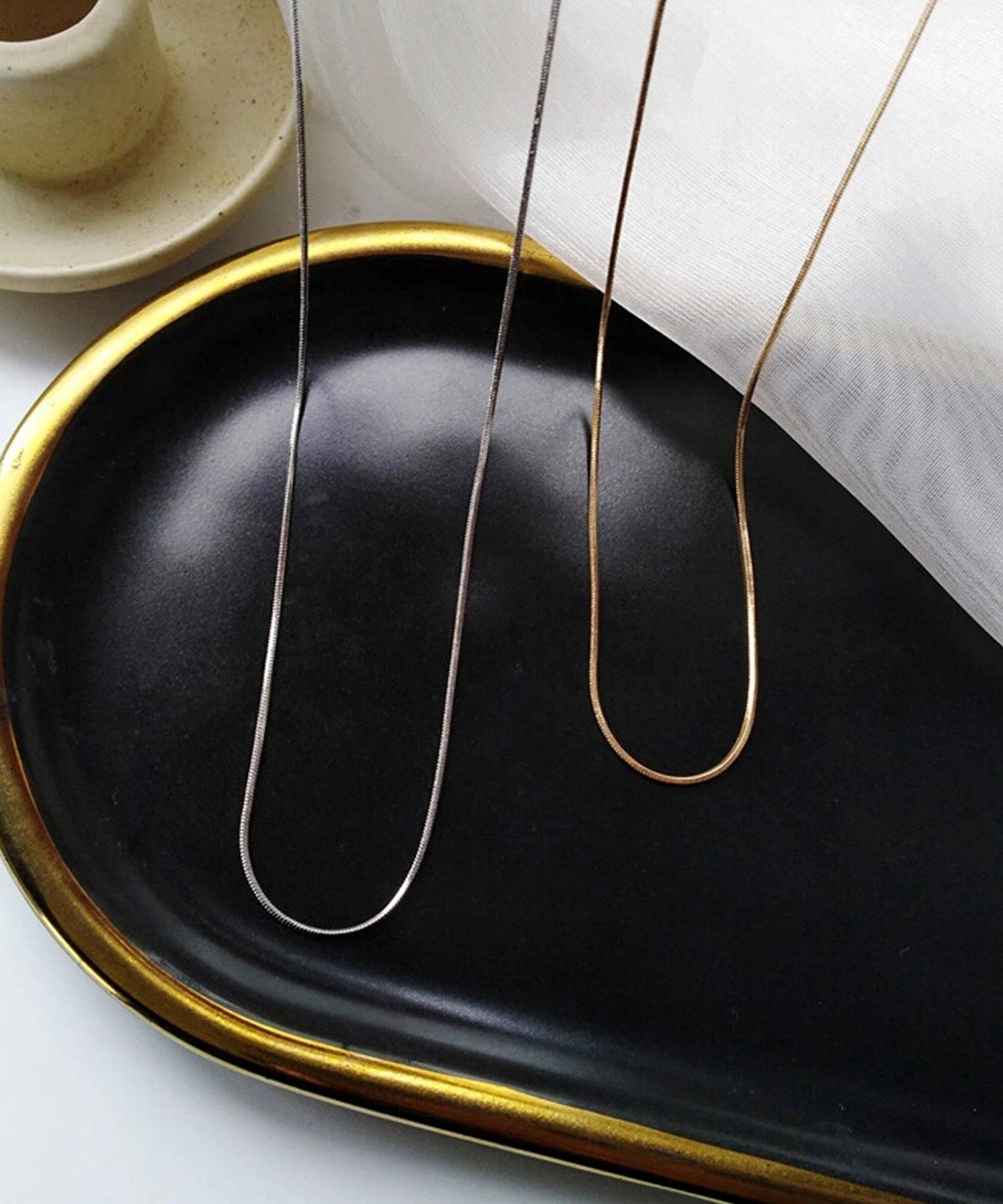 ヴィータフェリーチェ VitaFelice チェーンネックレス スネークチェーンゴールド シルバーネックレス