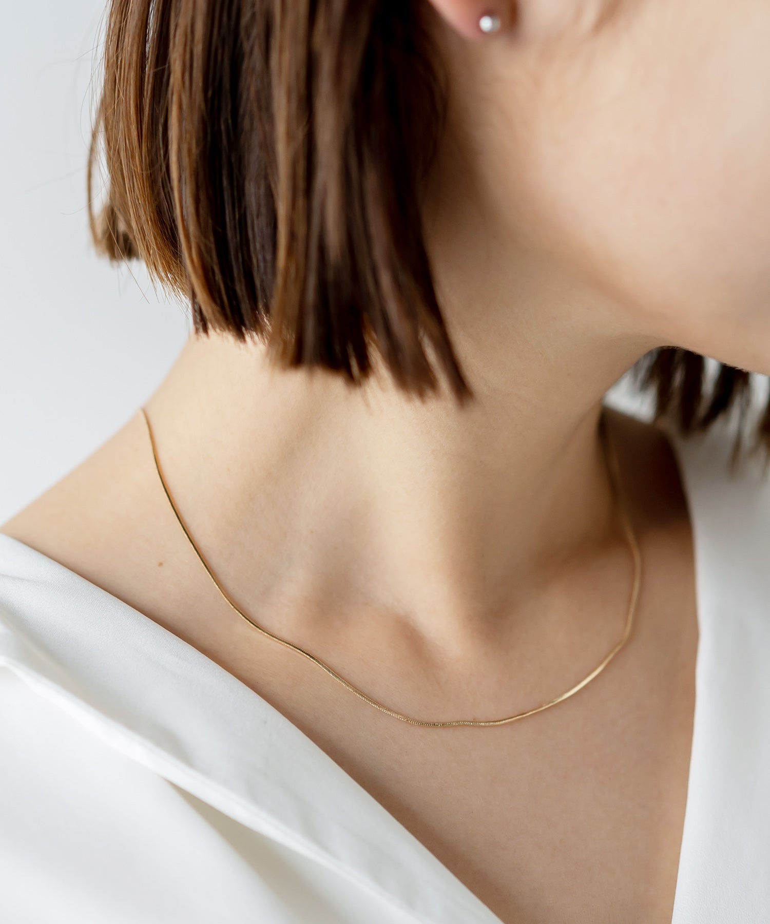 ヴィータフェリーチェ VitaFelice チェーンネックレス スネークチェーンゴールド シルバーネックレス