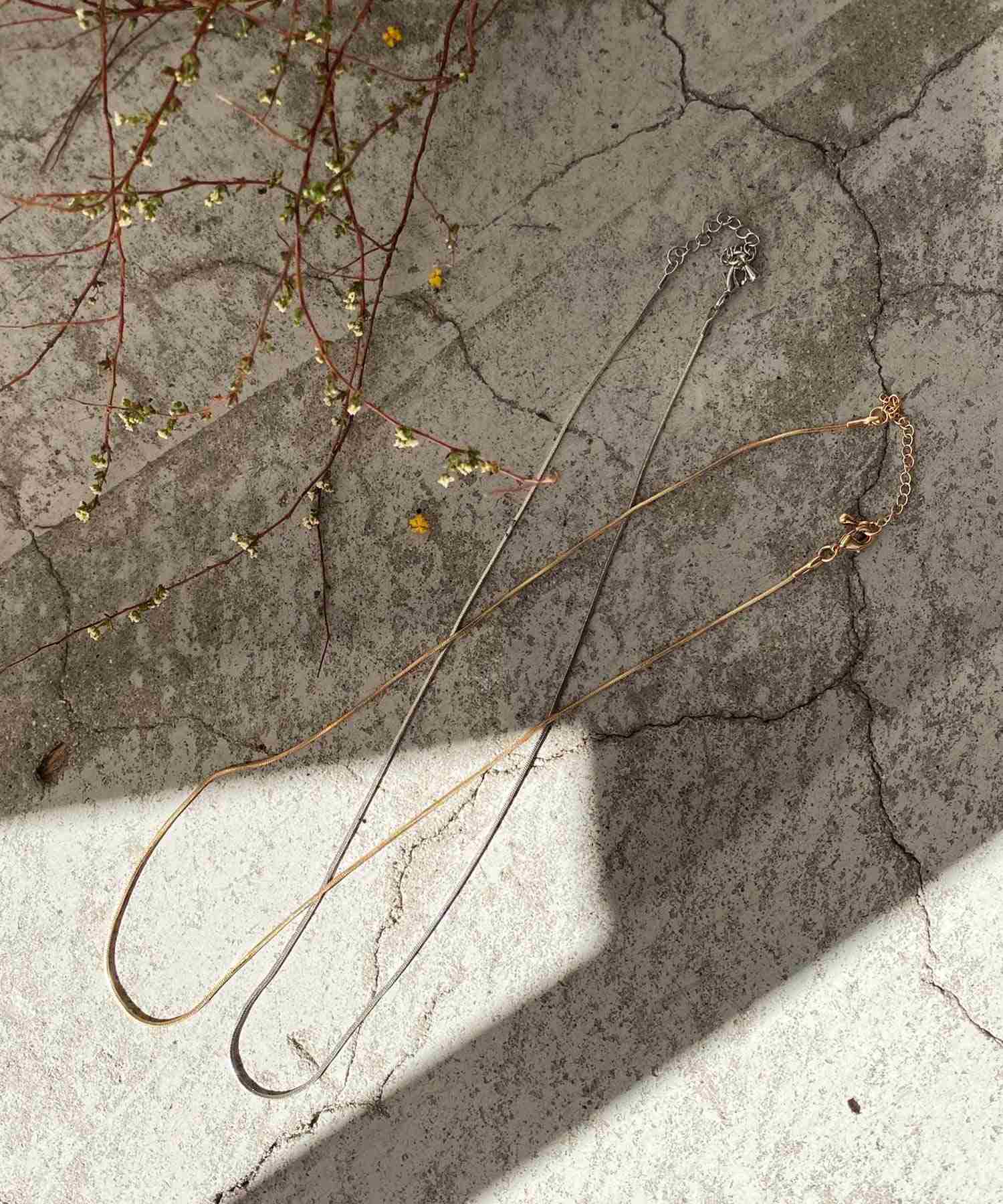 ヴィータフェリーチェ VitaFelice チェーンネックレス スネークチェーンゴールド シルバーネックレス