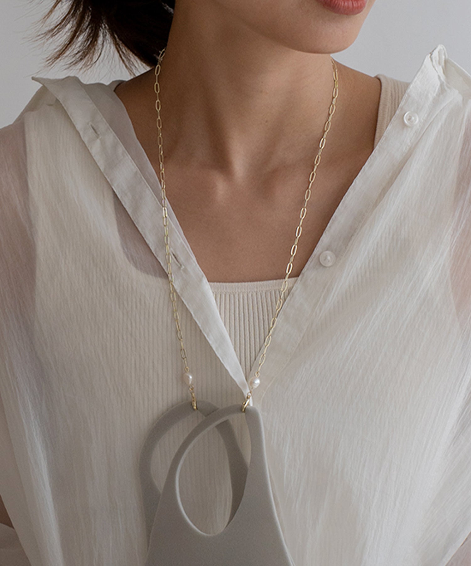 ヴィータフェリーチェ VitaFelice 淡水パールケーブルマスクチェーン (GOLD) GOLD