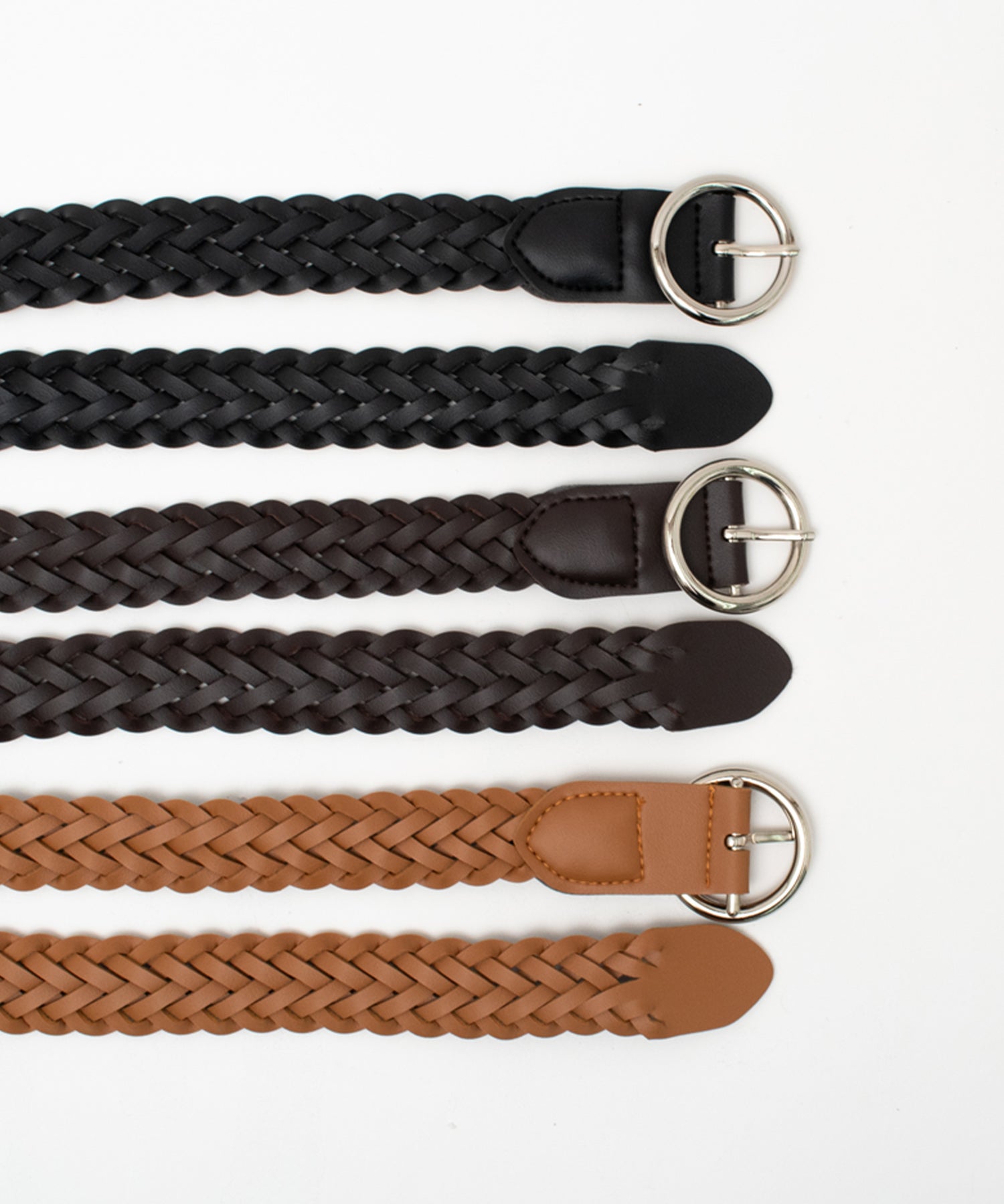 ヴィータフェリーチェ VitaFelice ラウンドバックルメッシュベルト (BROWN) BROWN