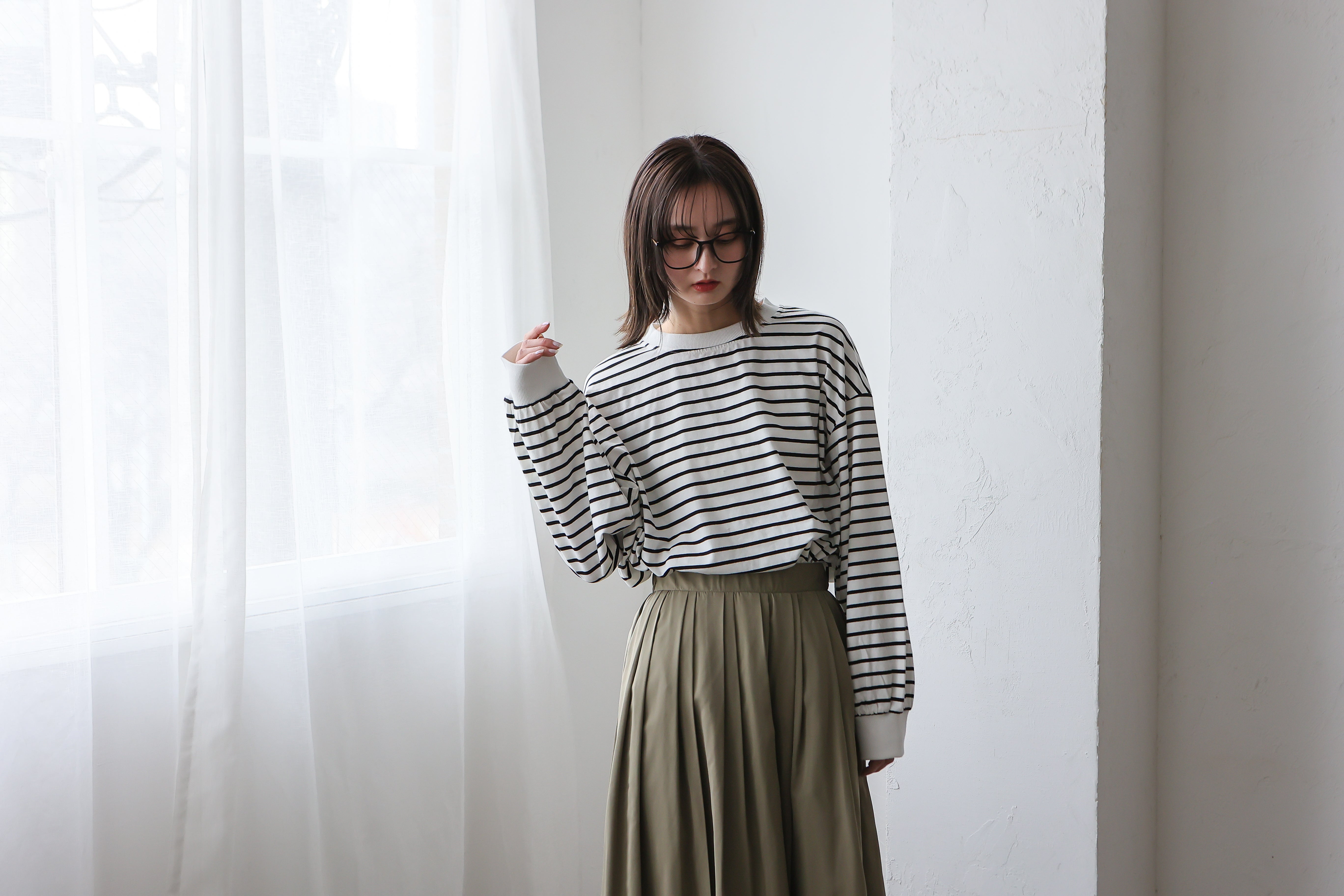 ヴィータフェリーチェ VitaFelice ボーダー長袖ロンT (GRAY) GRAY