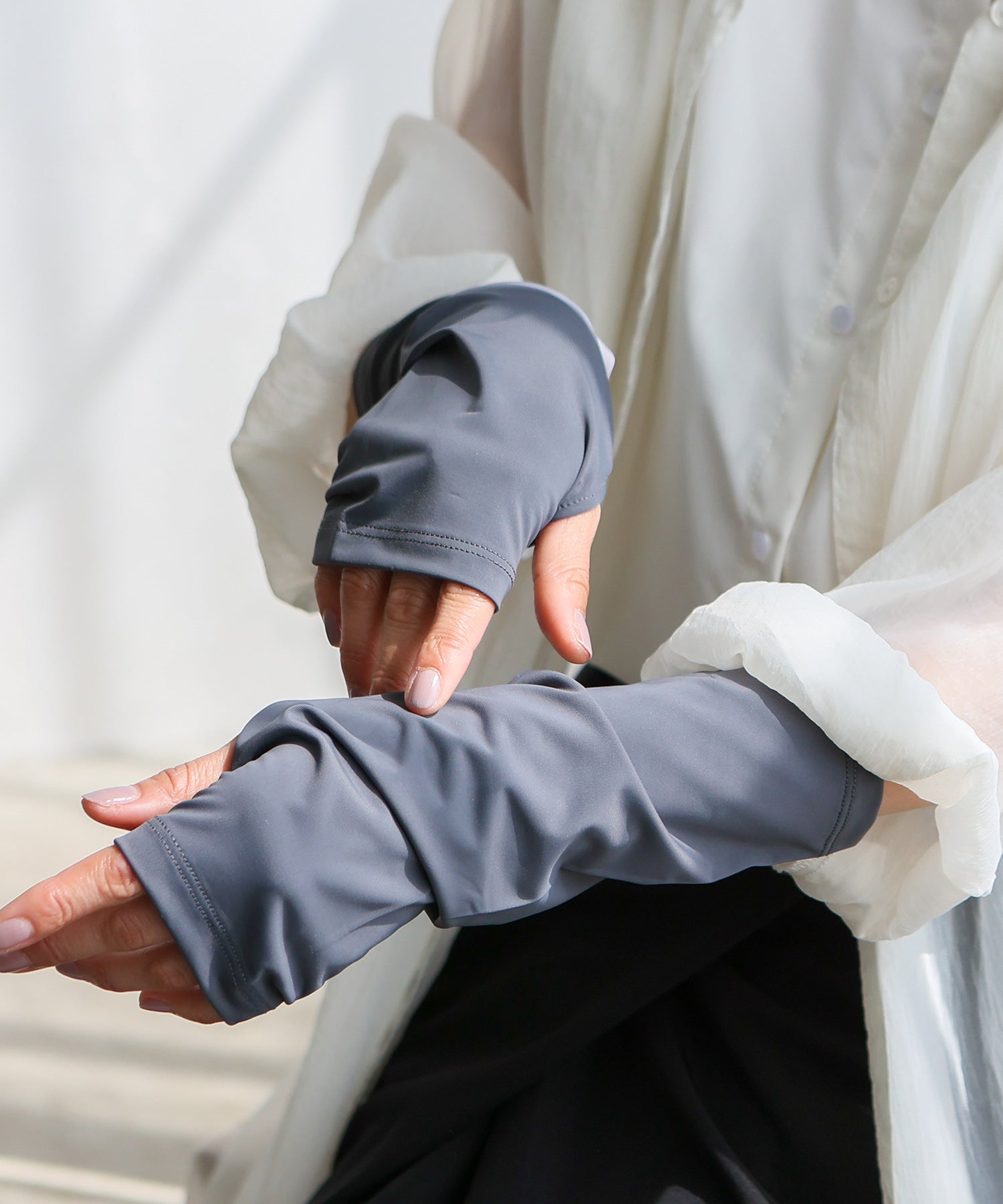 ヴィータフェリーチェ VitaFelice 接触冷感UVショートアームカバー (CGRAY) CGRAY