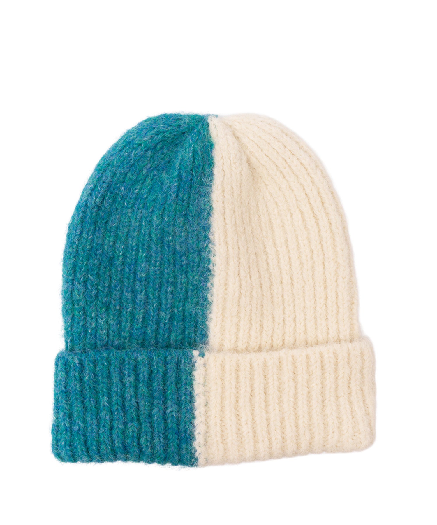 ヴィータフェリーチェ VitaFelice バイカラーケーブル編みニット帽 (BLACK) BLACK