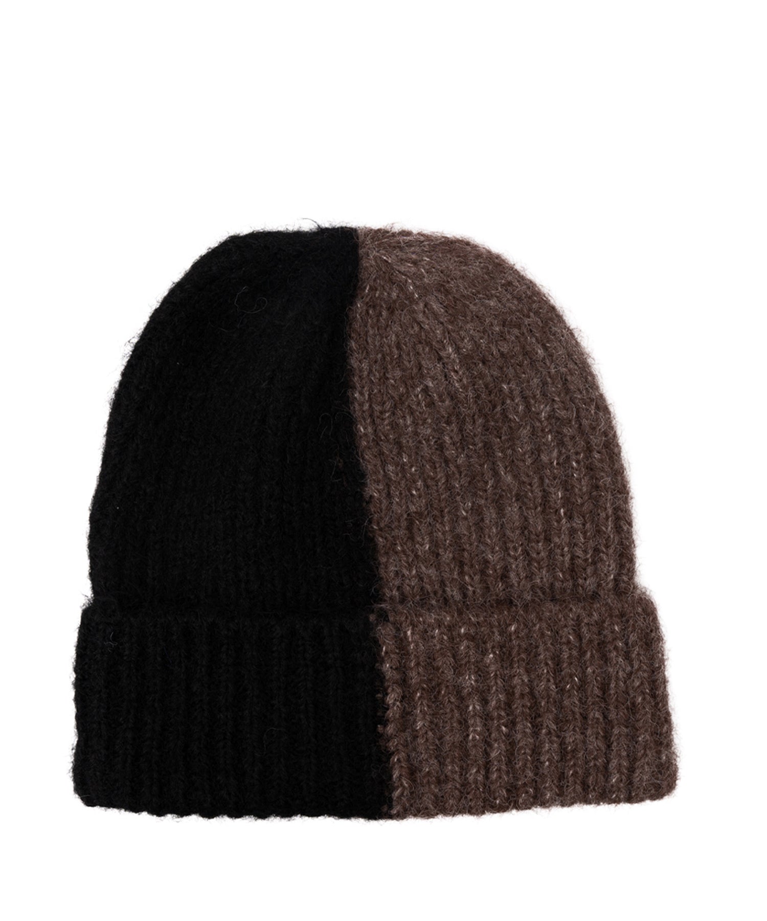 ヴィータフェリーチェ VitaFelice バイカラーケーブル編みニット帽 (BLACK) BLACK