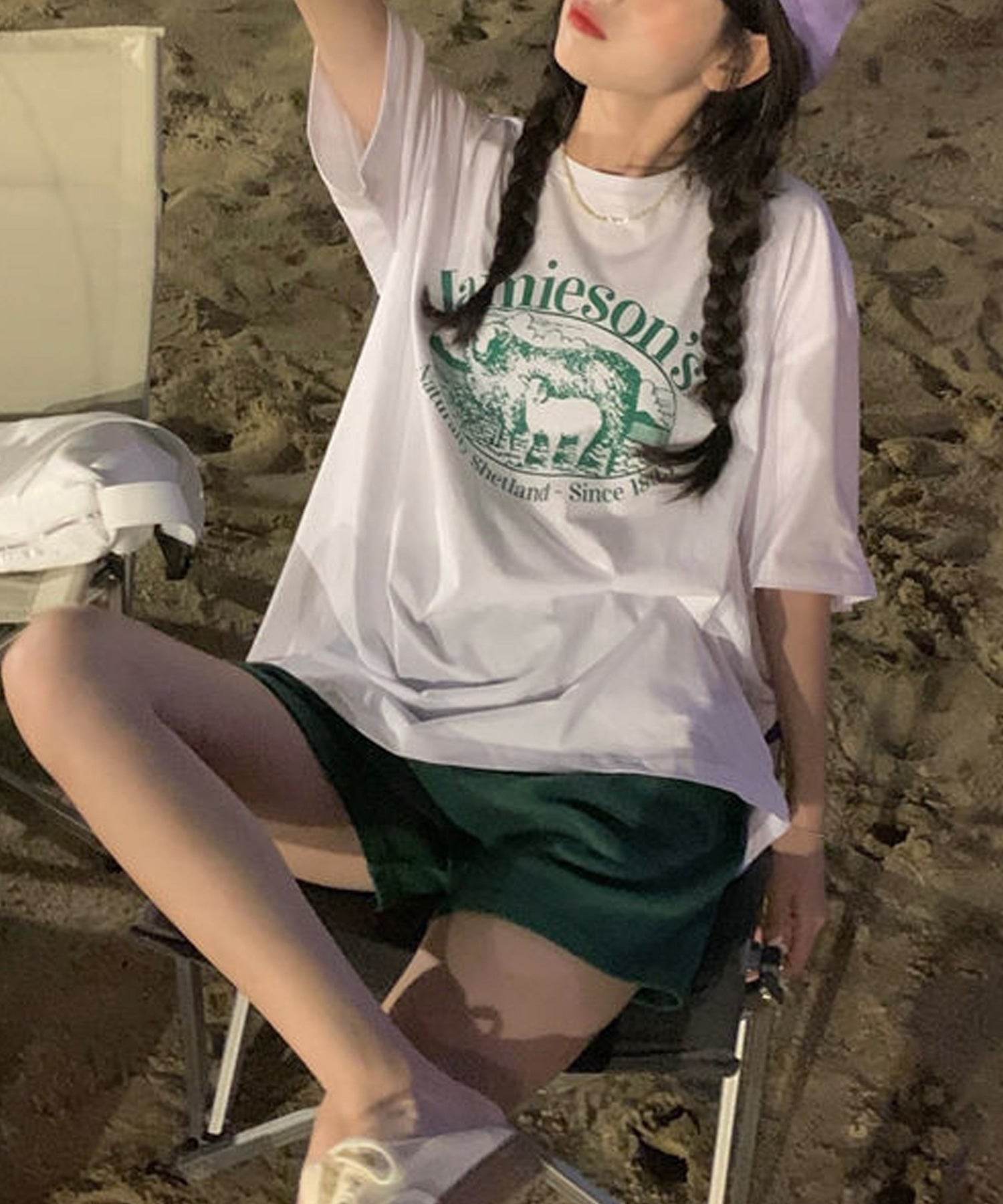 ヴィータフェリーチェ VitaFelice ルーズスタイル ロゴTシャツ (WHITE) WHITE