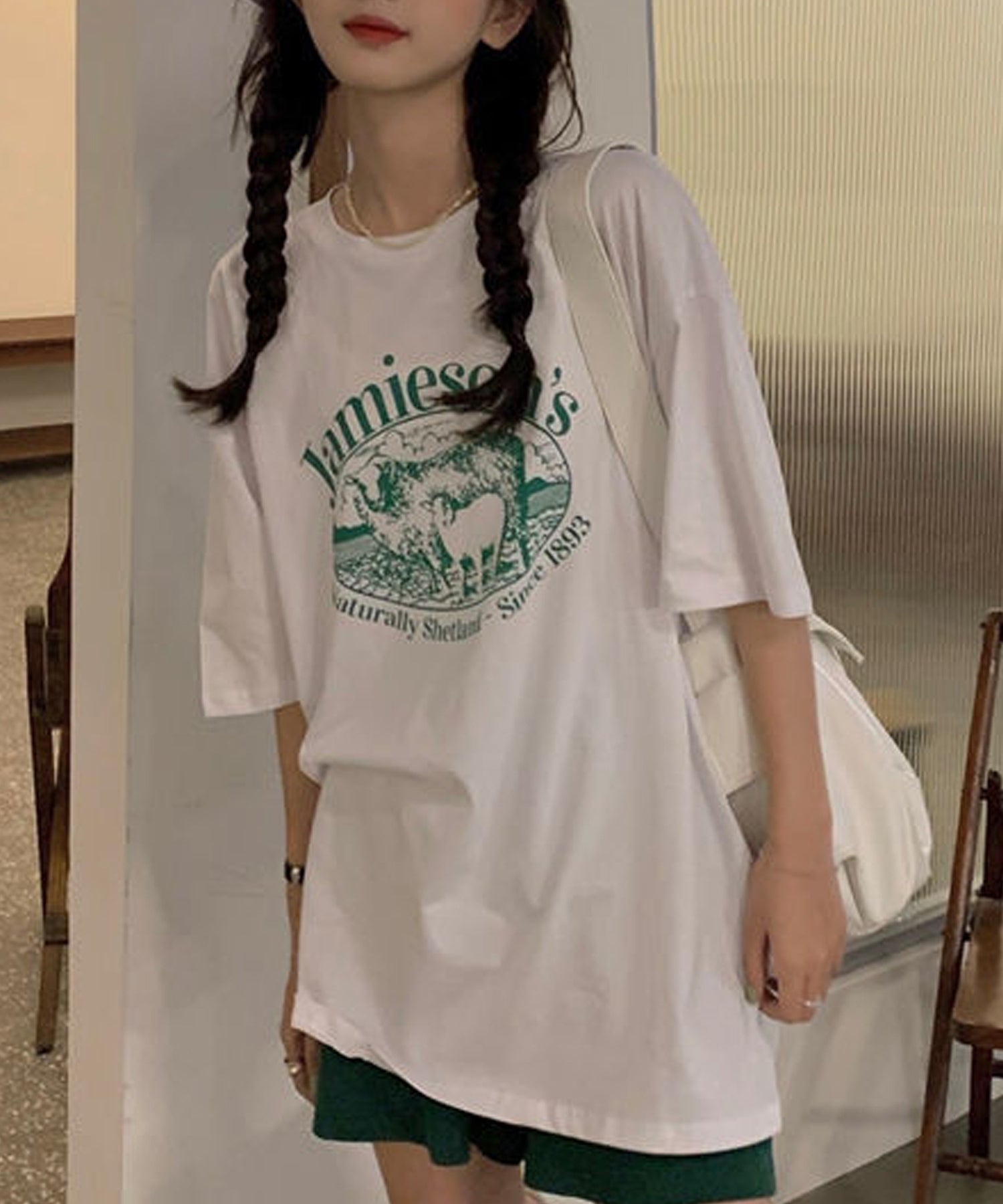 ヴィータフェリーチェ VitaFelice ルーズスタイル ロゴTシャツ (WHITE) WHITE