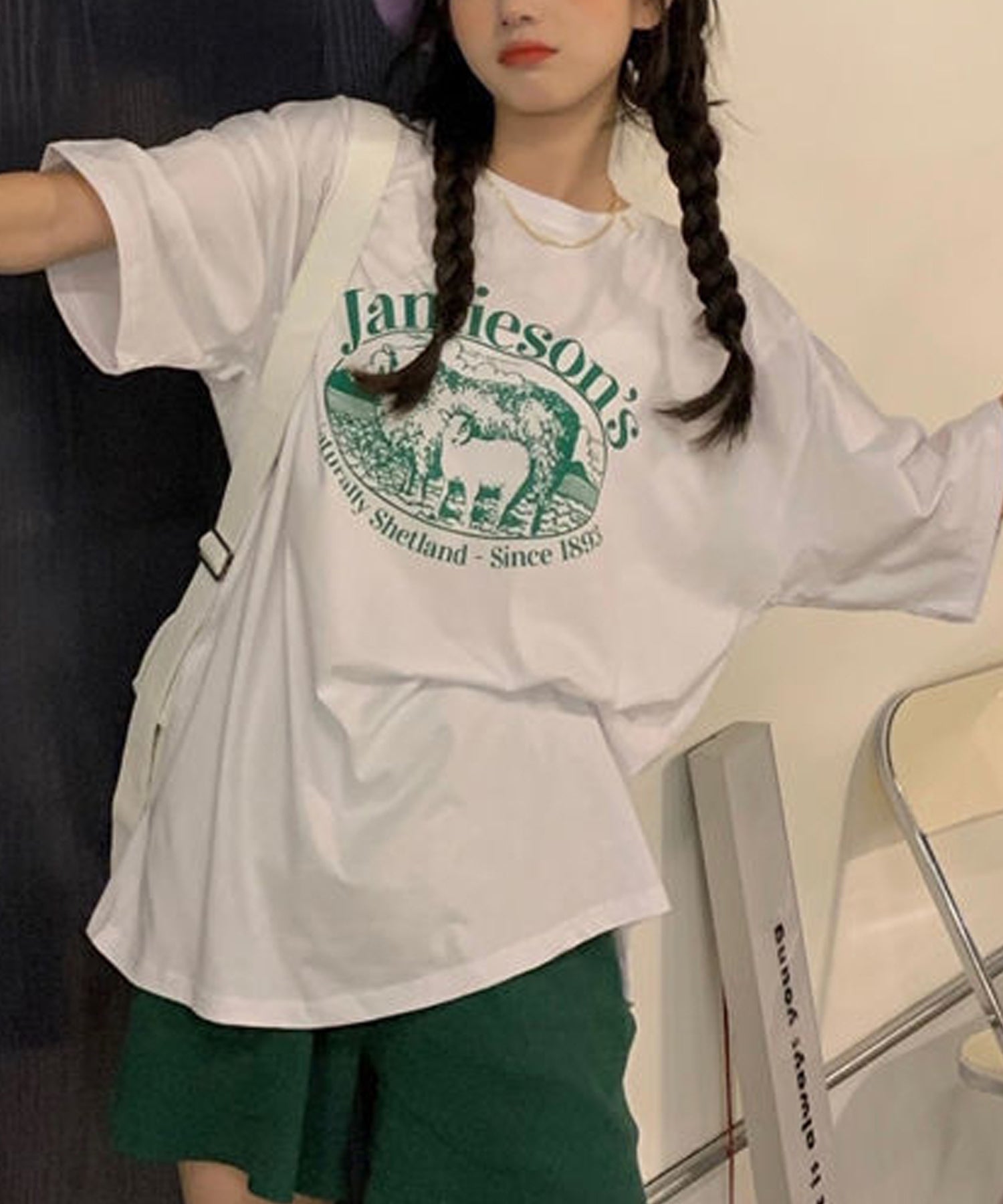 ヴィータフェリーチェ VitaFelice ルーズスタイル ロゴTシャツ (WHITE) WHITE