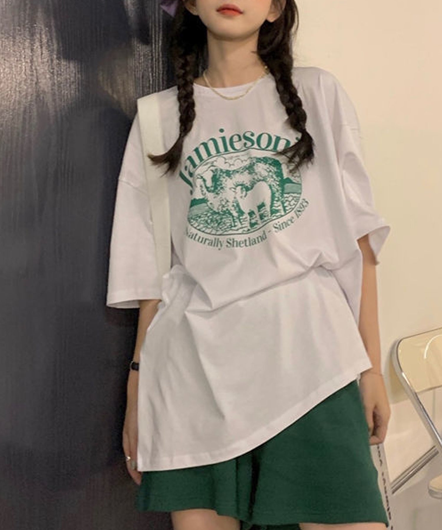 ヴィータフェリーチェ VitaFelice ルーズスタイル ロゴTシャツ (WHITE) WHITE